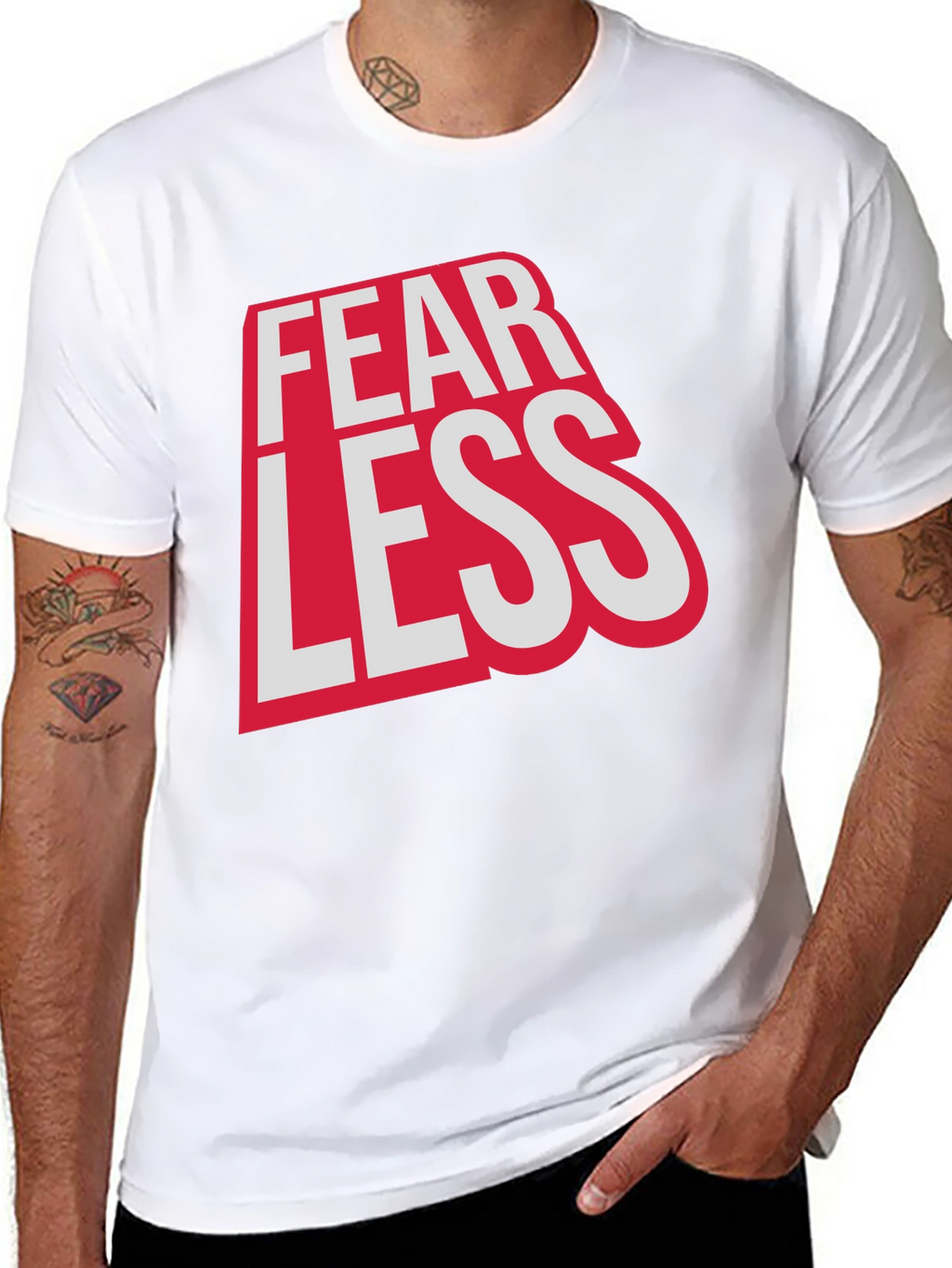 Fearless Graphic Print Crew Neck Tee