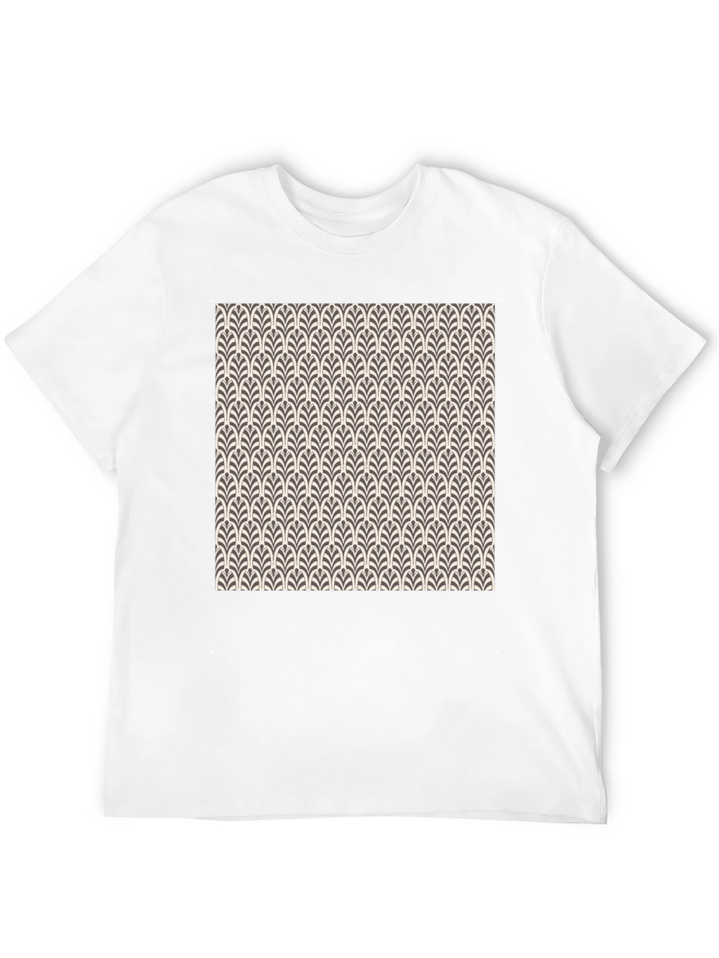 Art Deco Pattern Black Cotton T-Shirt