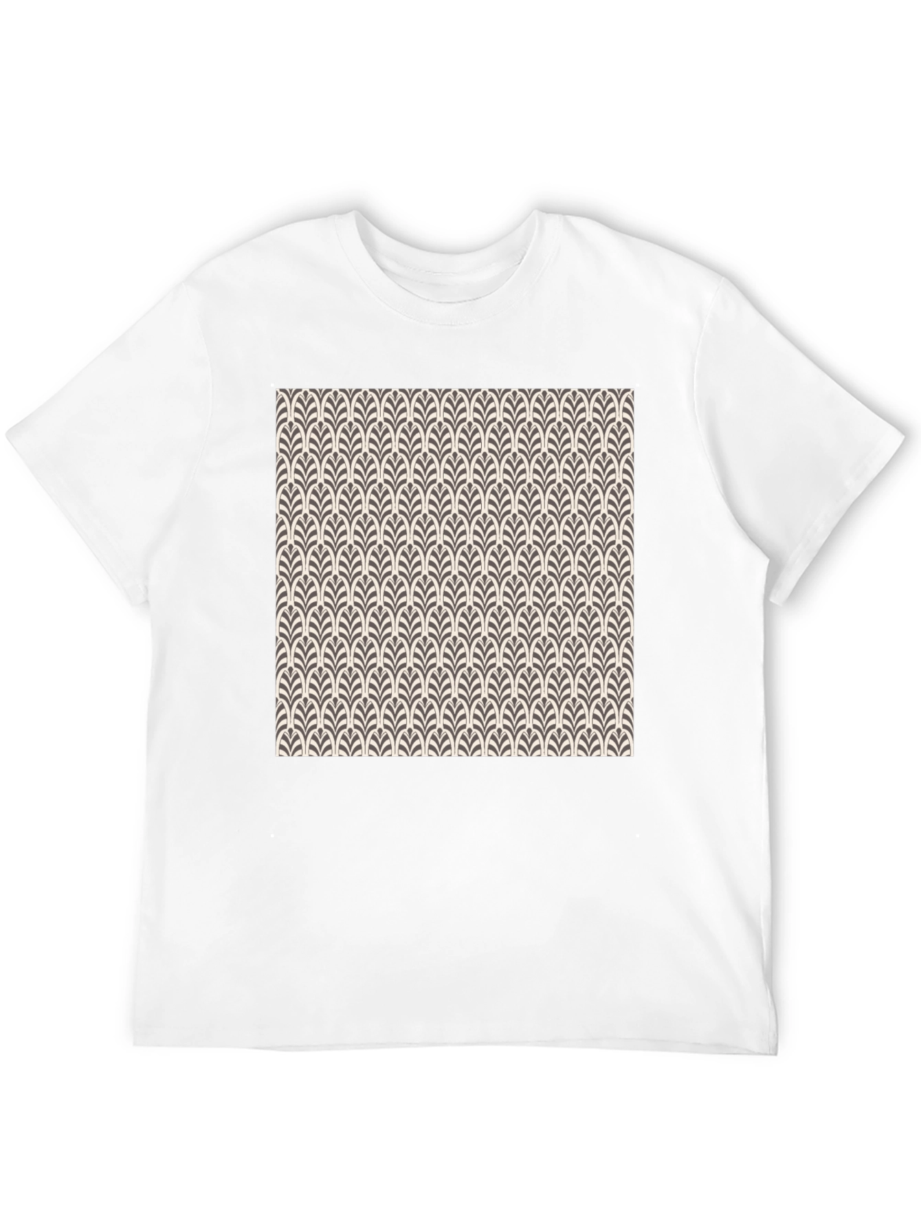 Art Deco Pattern Black Cotton T-Shirt