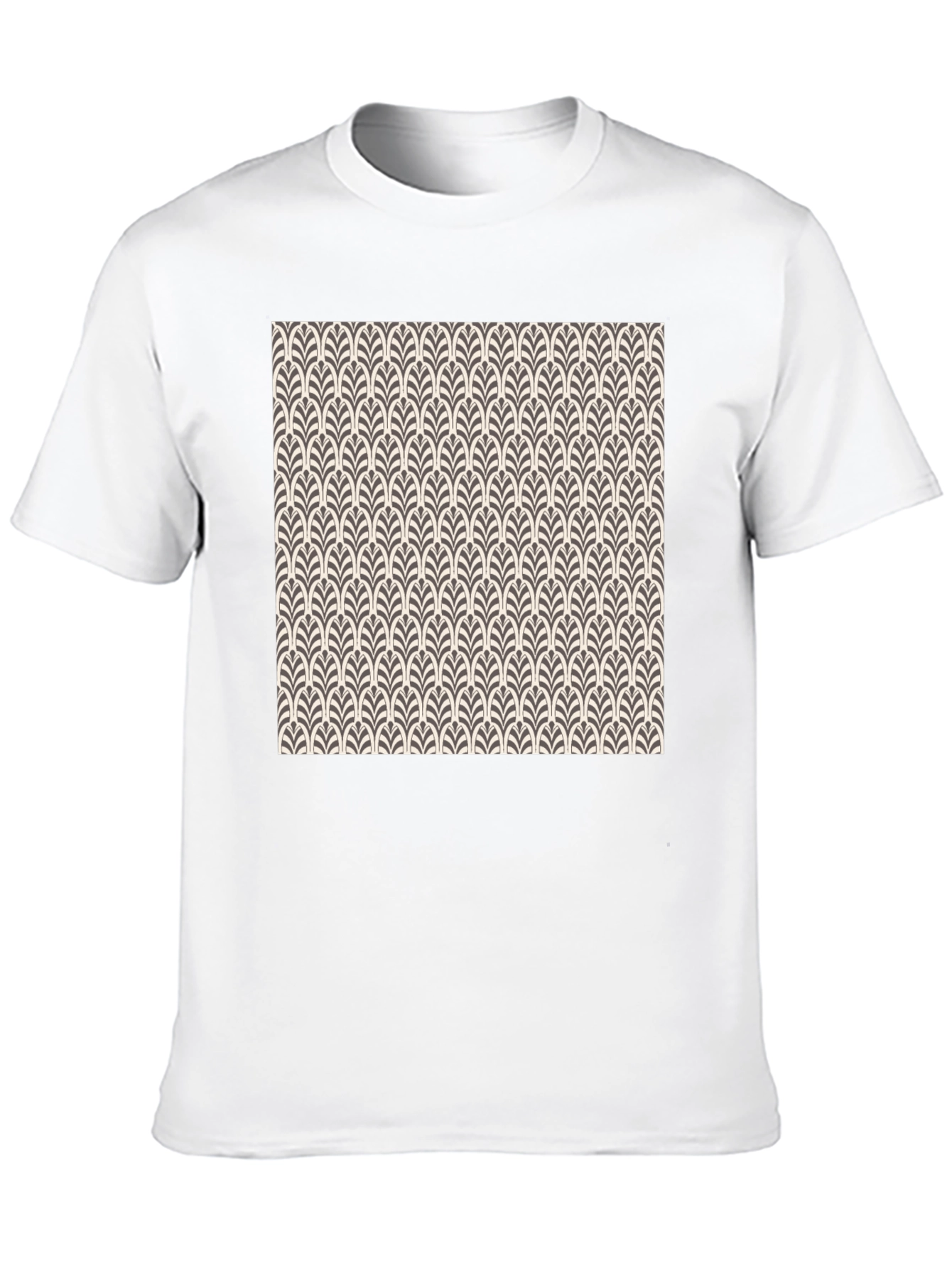 Art Deco Pattern Black Cotton T-Shirt