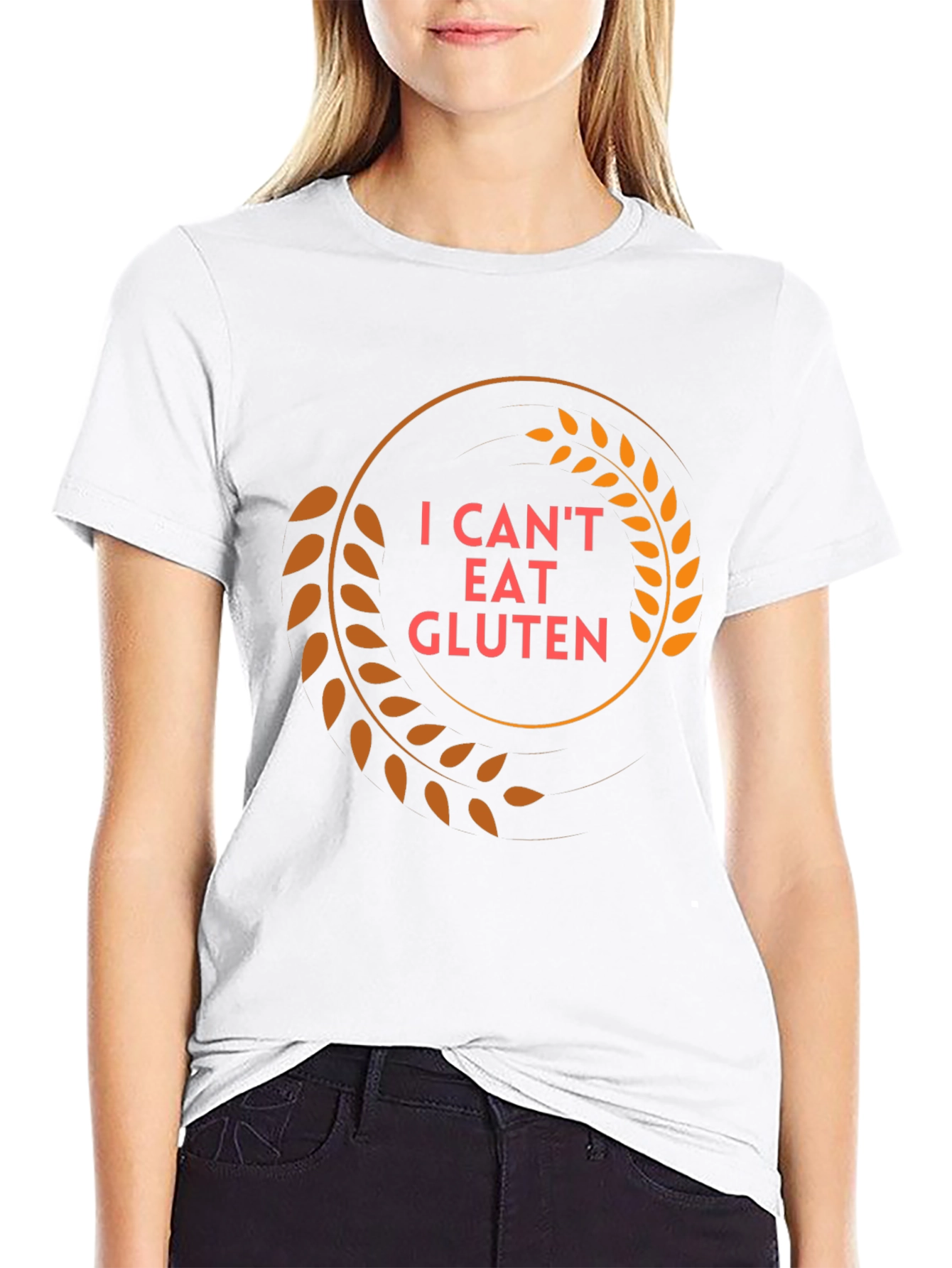 I Cant Eat Gluten T-Shirt - Black Cotton Tee