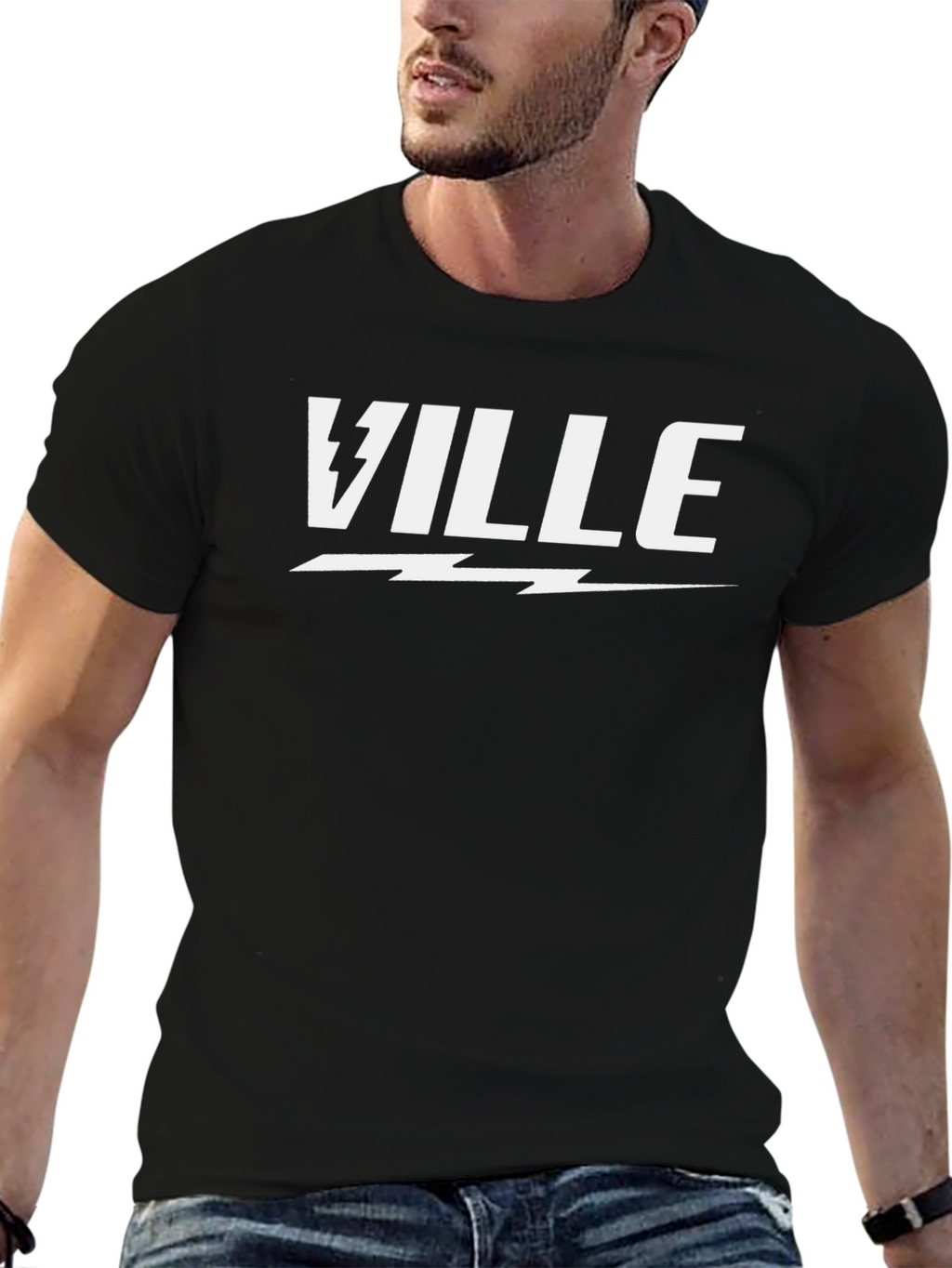 Ville Lightning Bolt Graphic Tee - Black