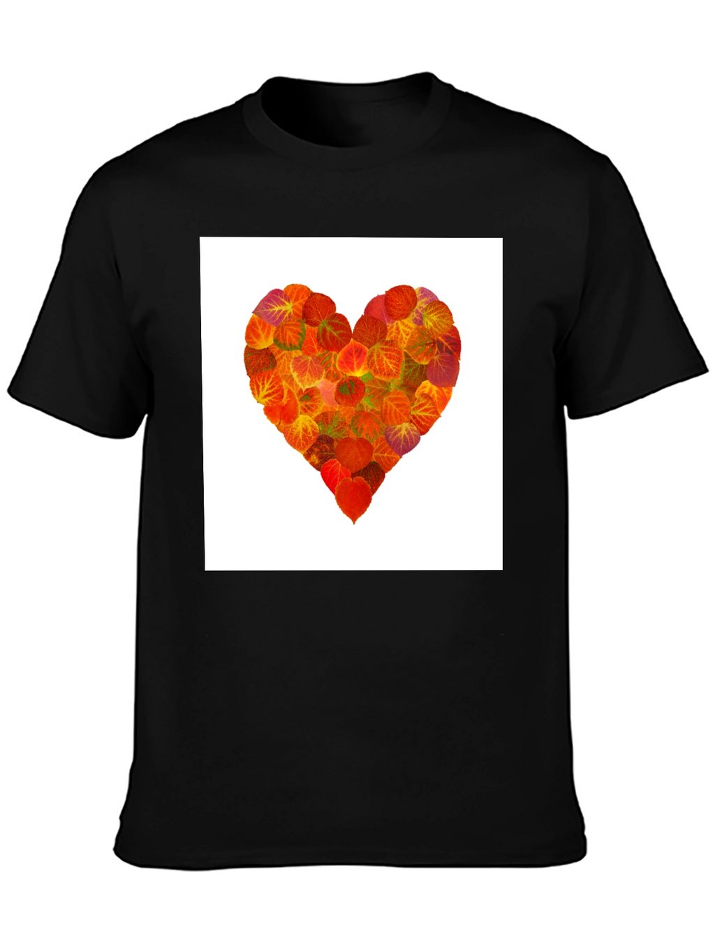Leaf Heart Graphic Tee - Black