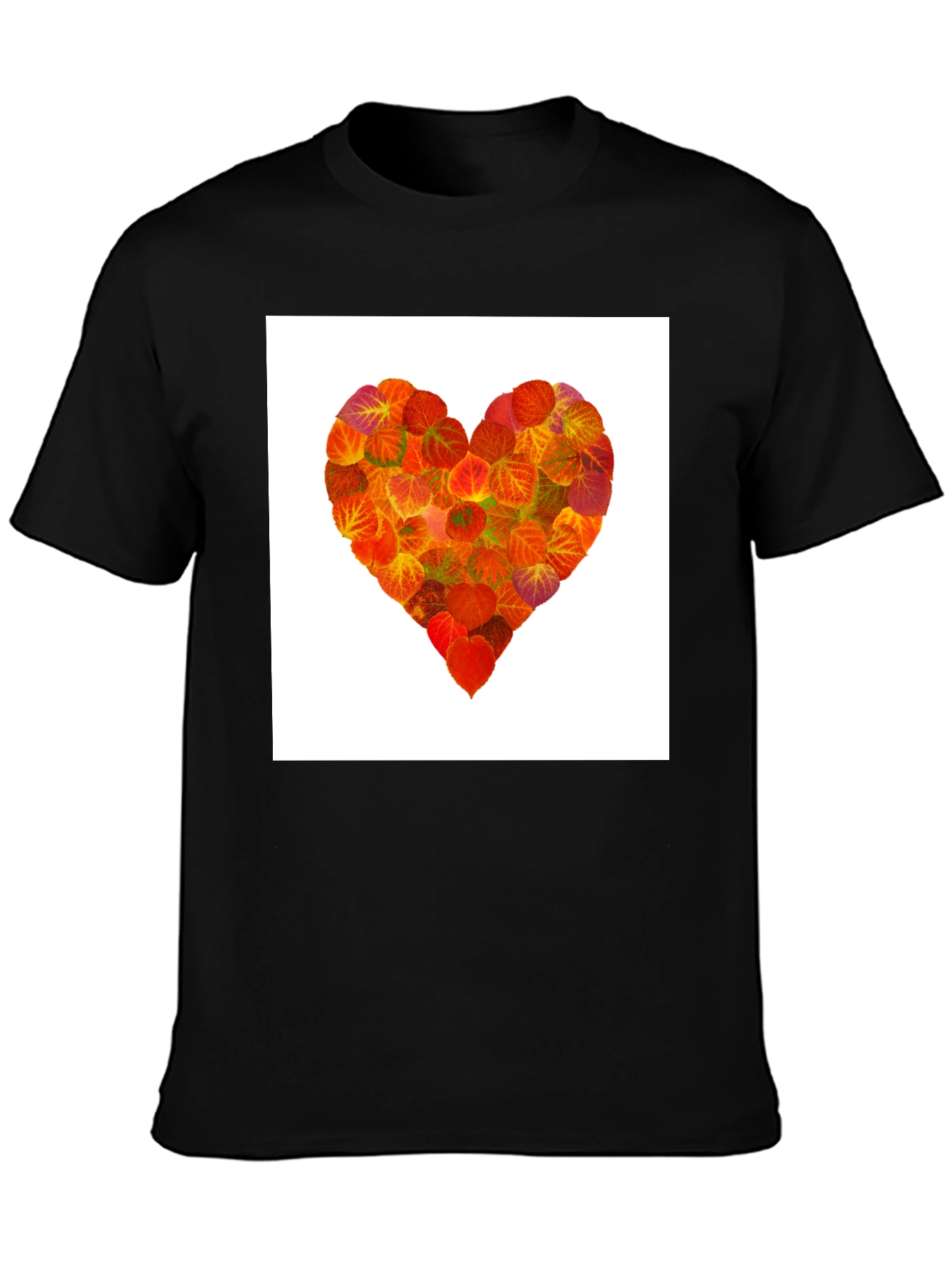 Leaf Heart Graphic Tee - Black
