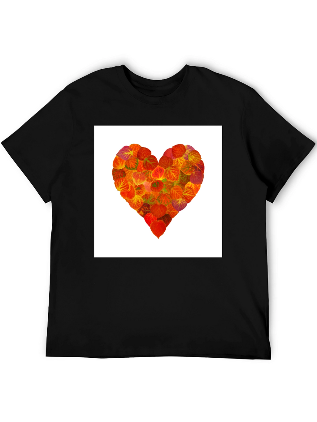 Leaf Heart Graphic Tee - Black