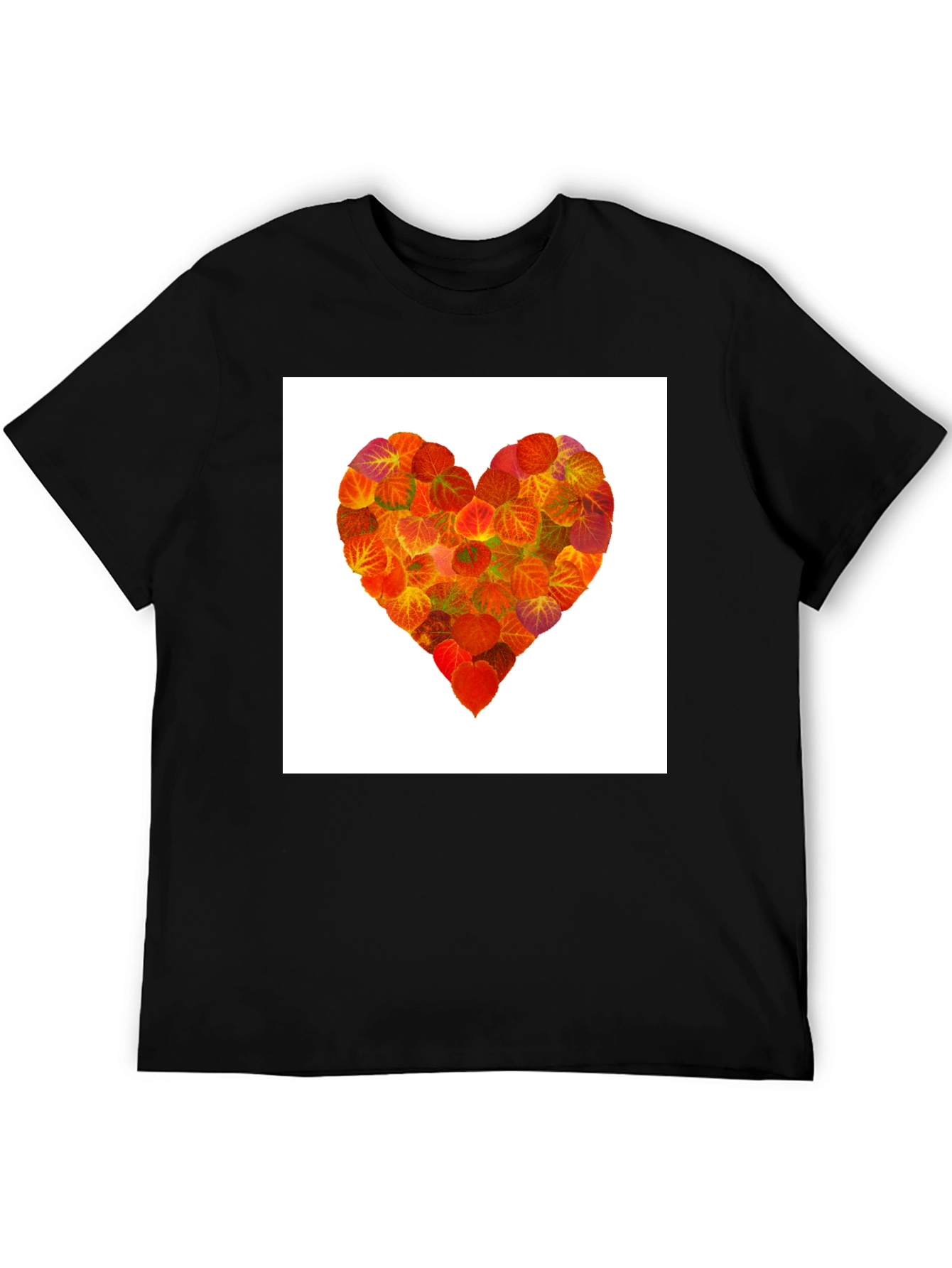 Leaf Heart Graphic Tee - Black