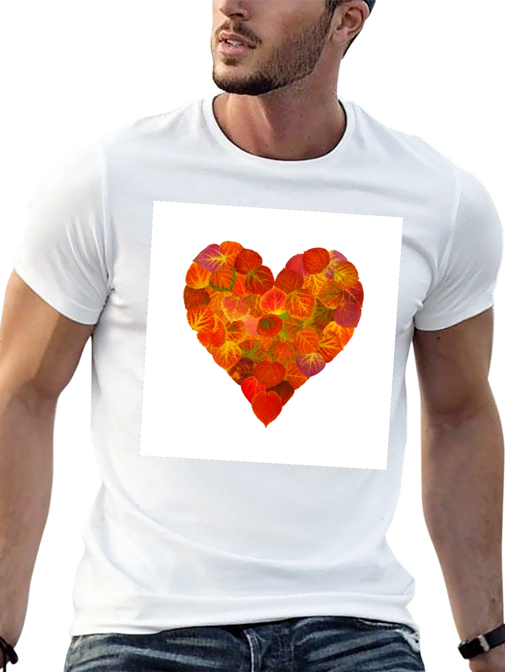 Leaf Heart Graphic Tee - Black