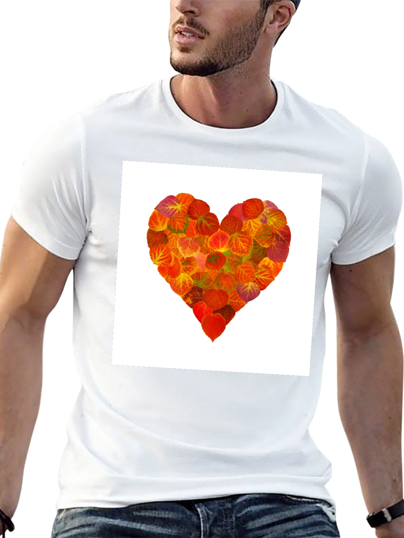 Leaf Heart Graphic Tee - Black