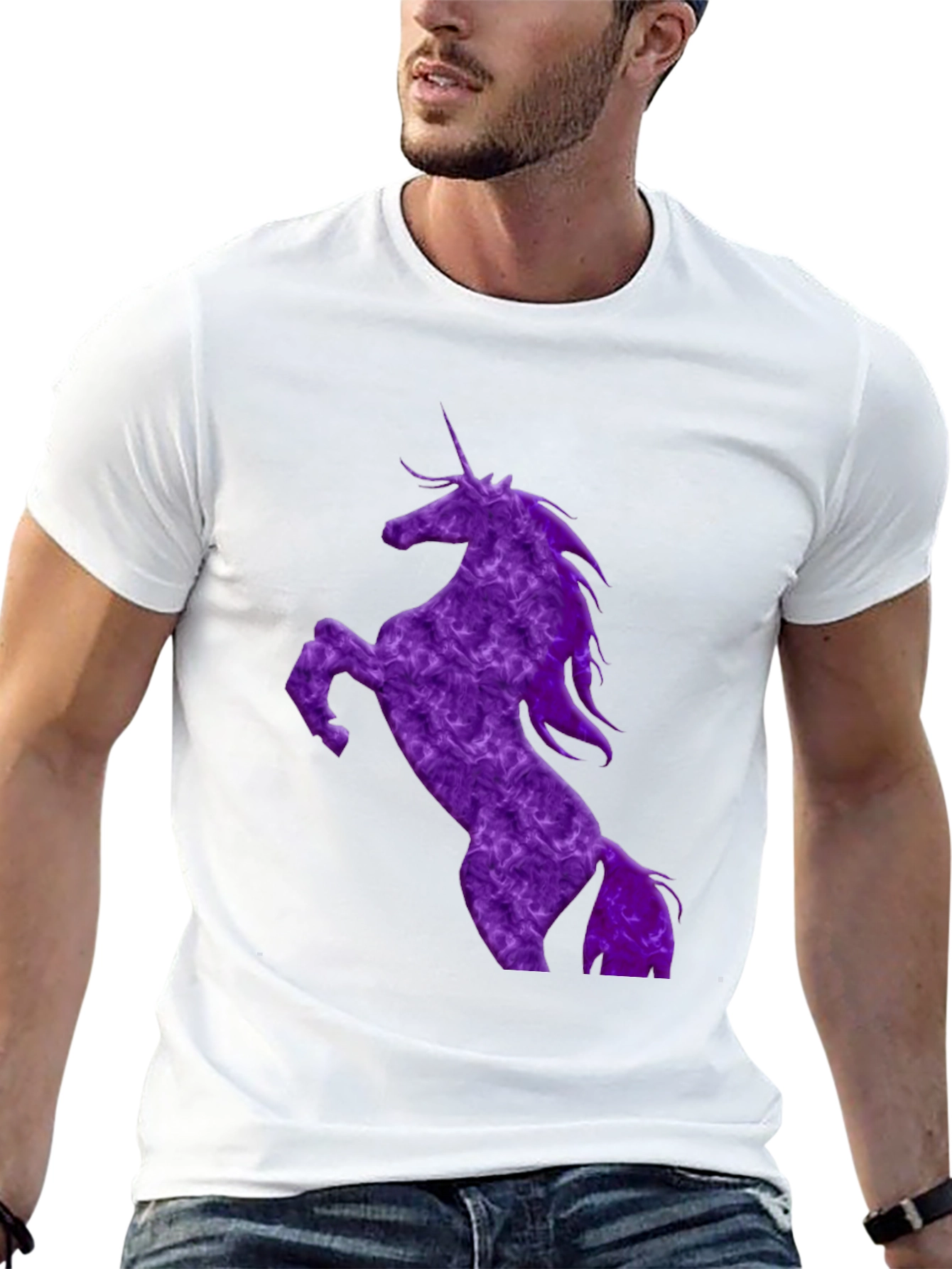 Unicorn Graphic T-Shirt - Black Cotton Blend