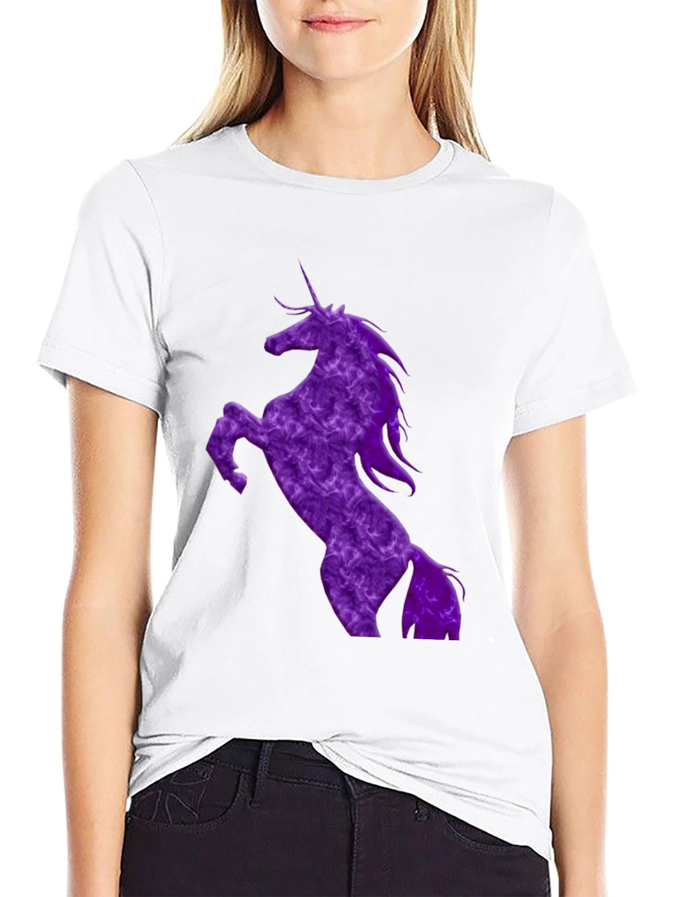 Unicorn Graphic T-Shirt - Black Cotton Blend