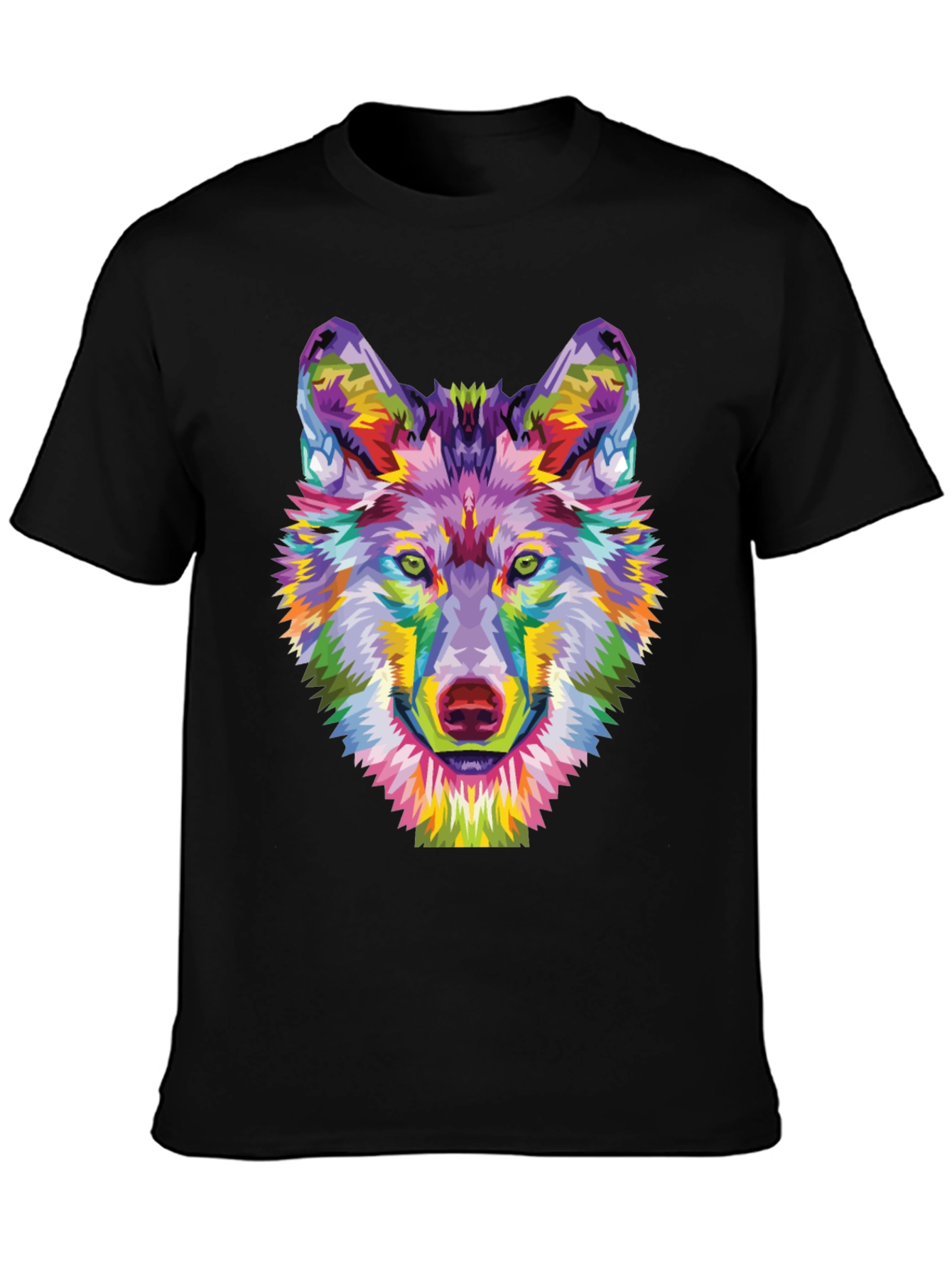 Colorful Wolf Graphic Tee - Unique Art Shirt