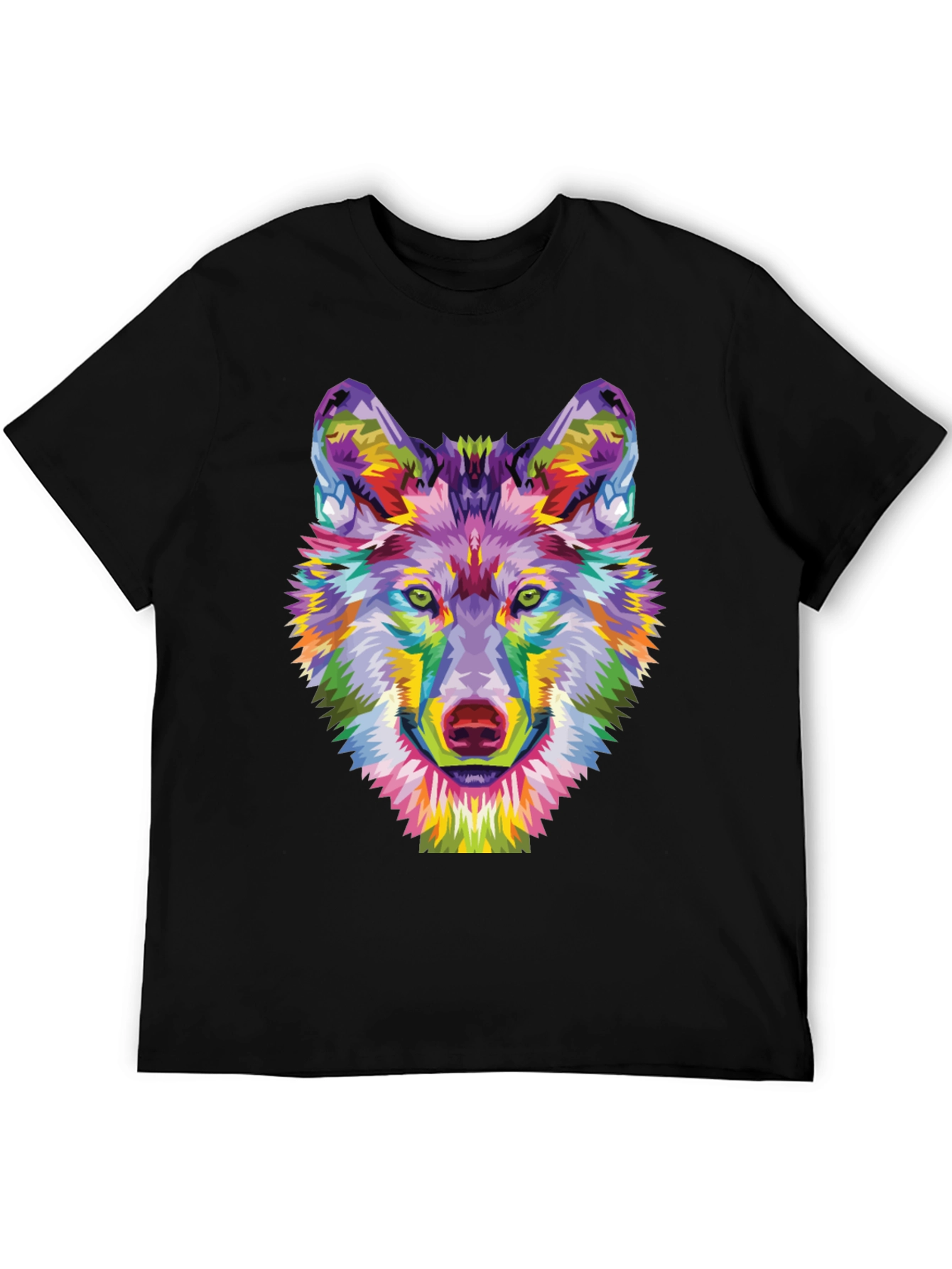 Colorful Wolf Graphic Tee - Unique Art Shirt