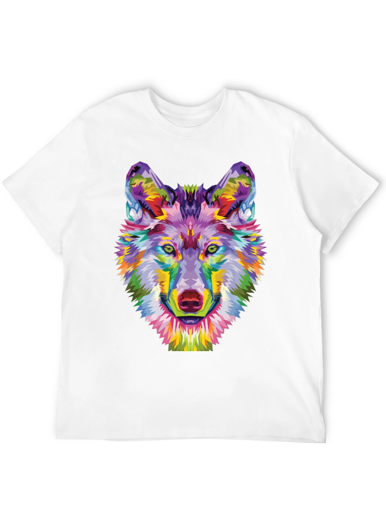 Colorful Wolf Graphic Tee - Unique Art Shirt
