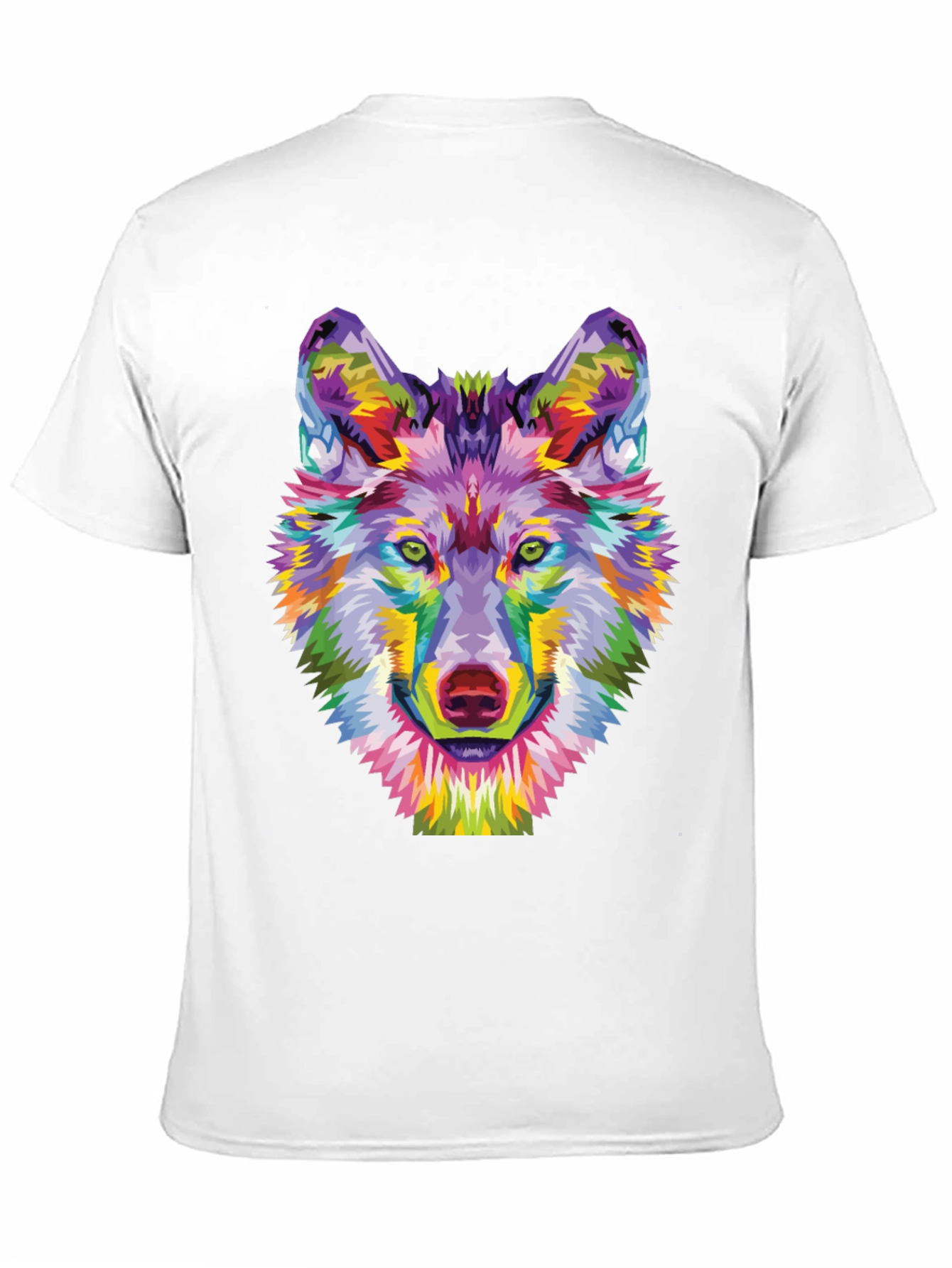 Colorful Wolf Graphic Tee - Unique Art Shirt