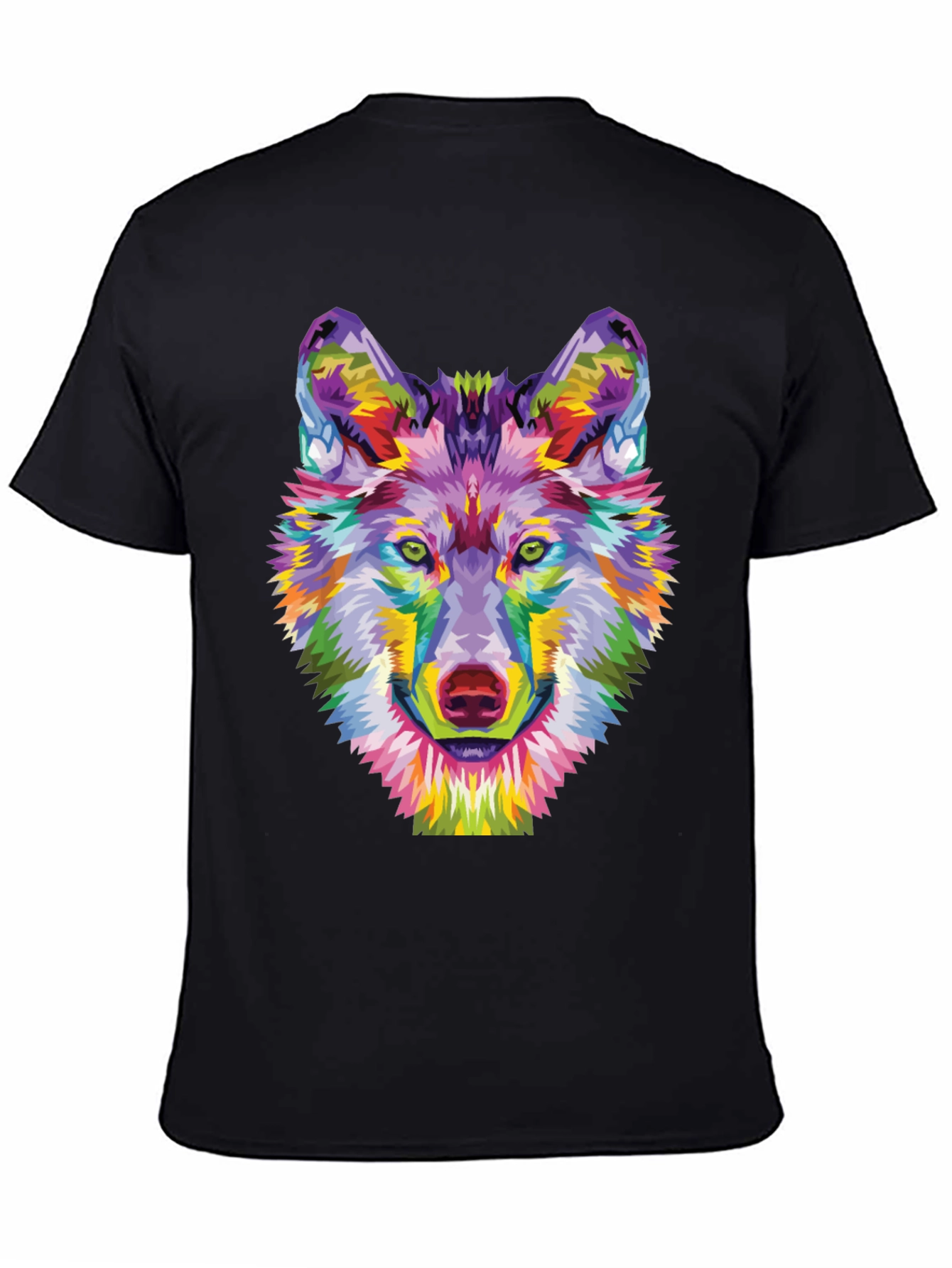 Colorful Wolf Graphic Tee - Unique Art Shirt