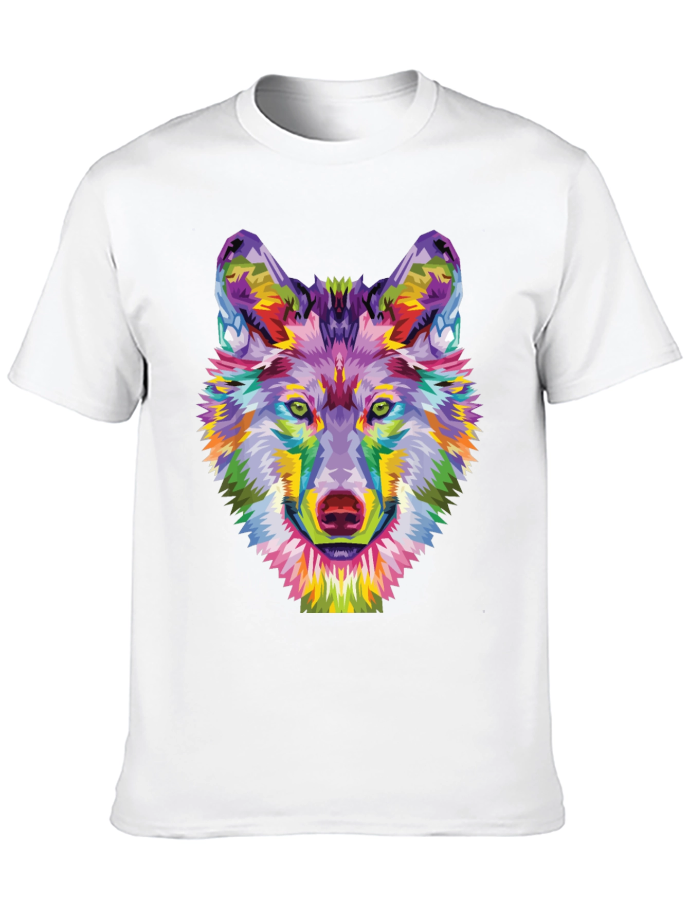 Colorful Wolf Graphic Tee - Unique Art Shirt