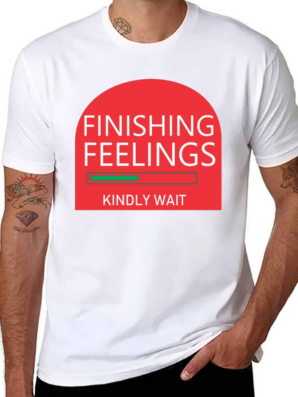 Finishing Feelings Funny Graphic Tee Shirt