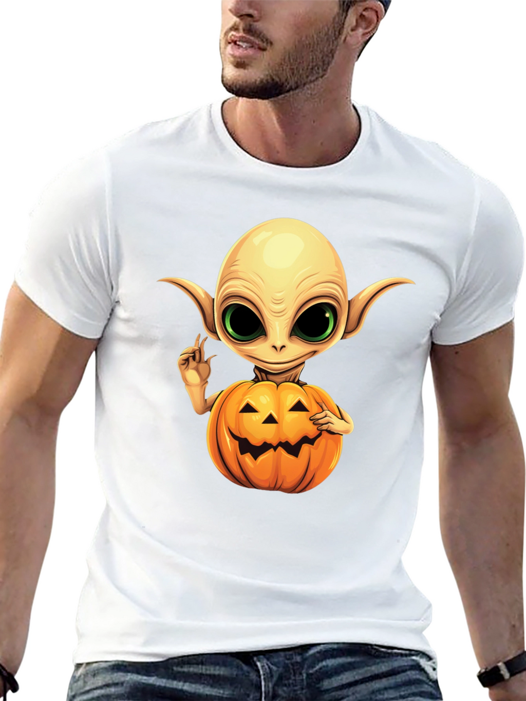 Spooky Alien Pumpkin T-Shirt