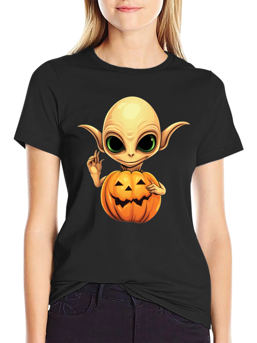 Spooky Alien Pumpkin T-Shirt