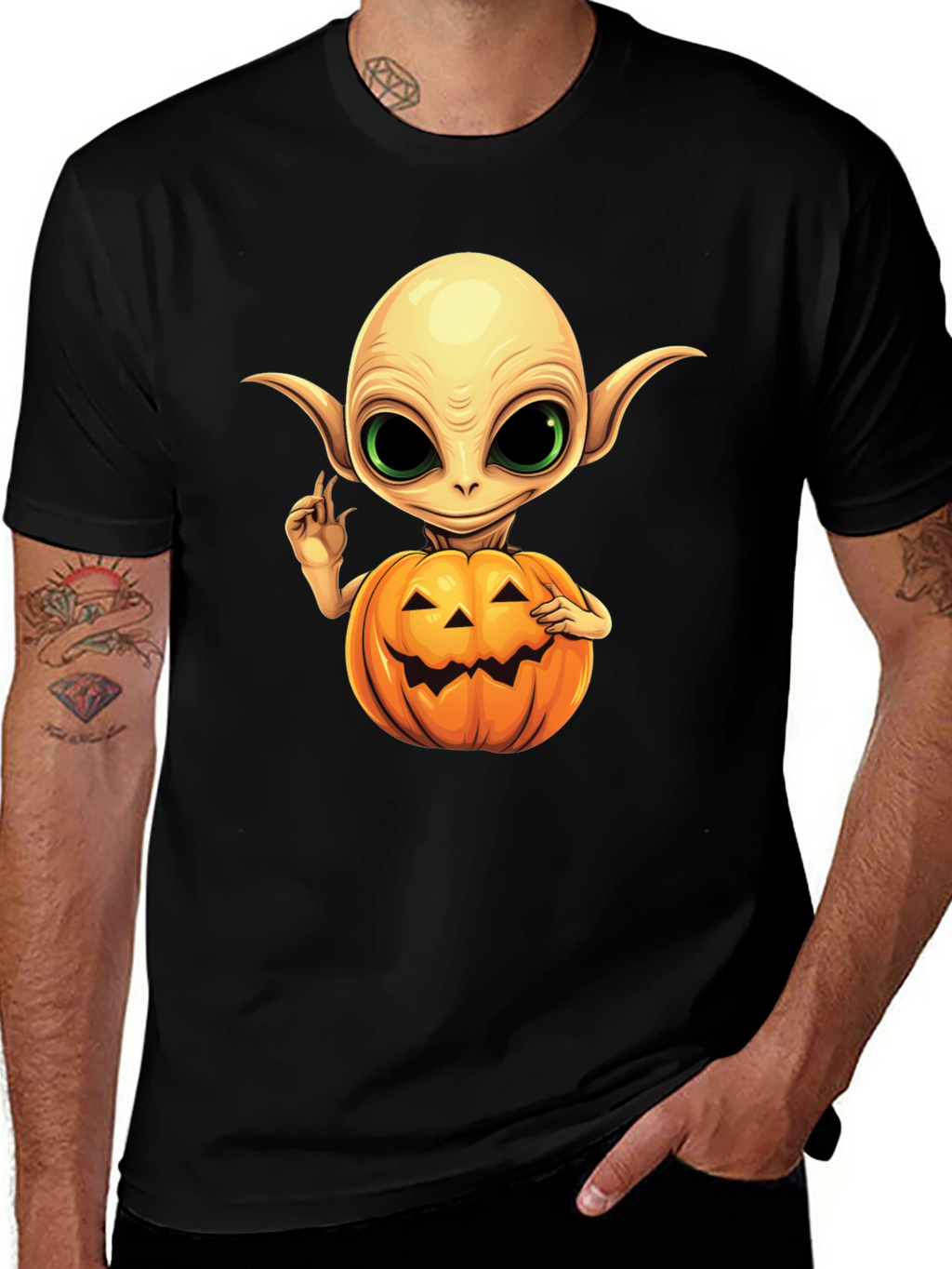 Spooky Alien Pumpkin T-Shirt