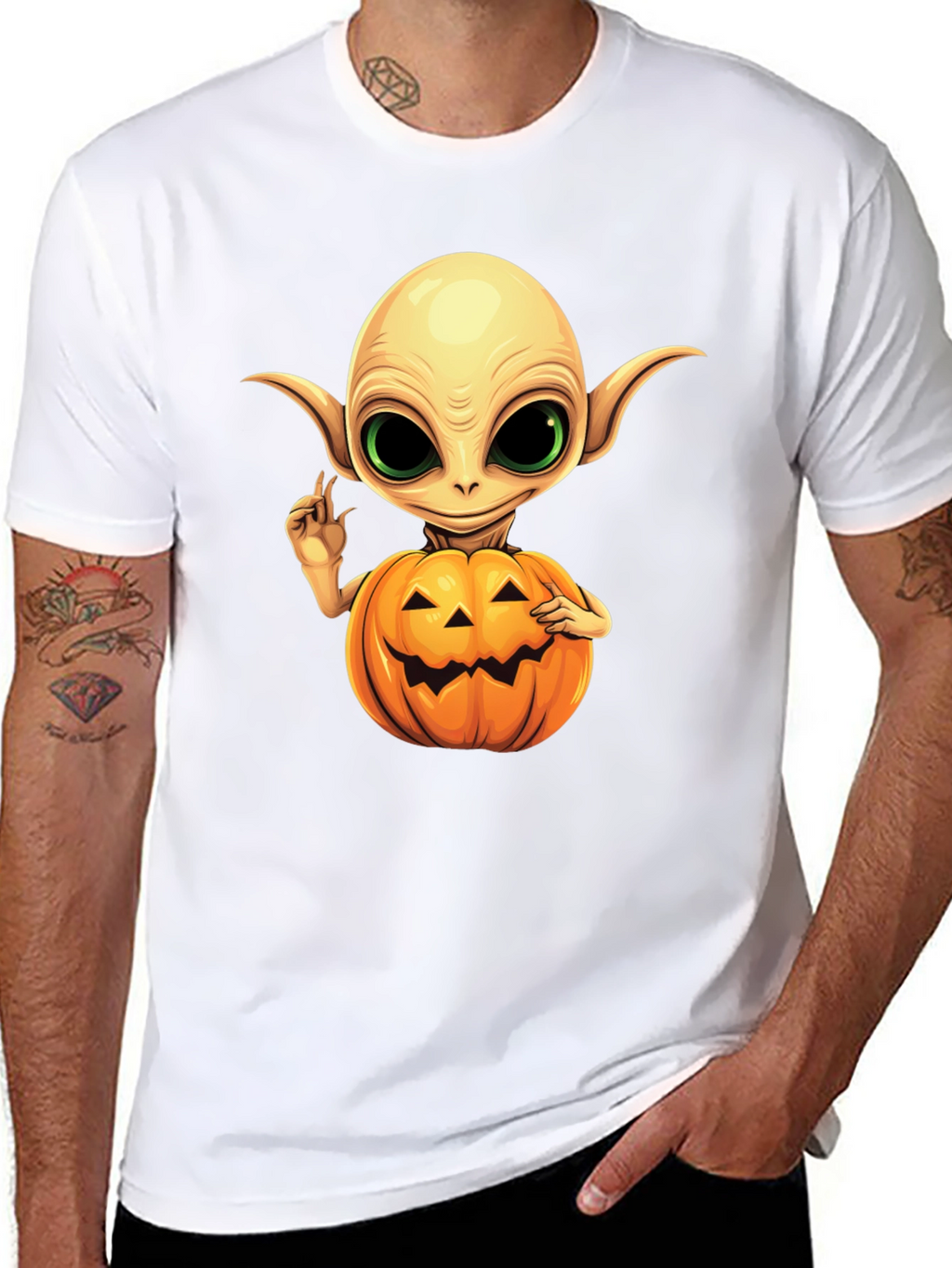 Spooky Alien Pumpkin T-Shirt