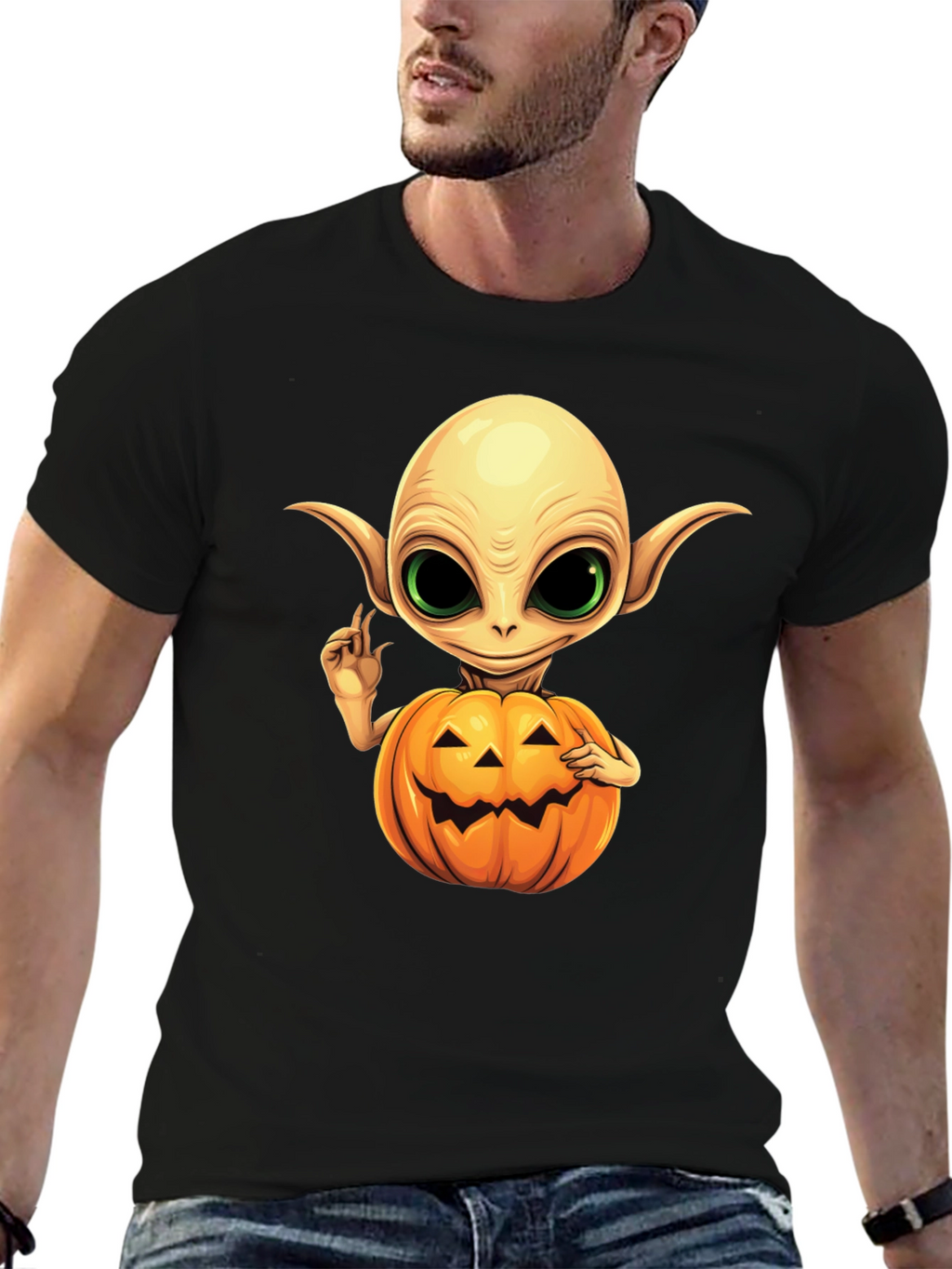 Spooky Alien Pumpkin T-Shirt