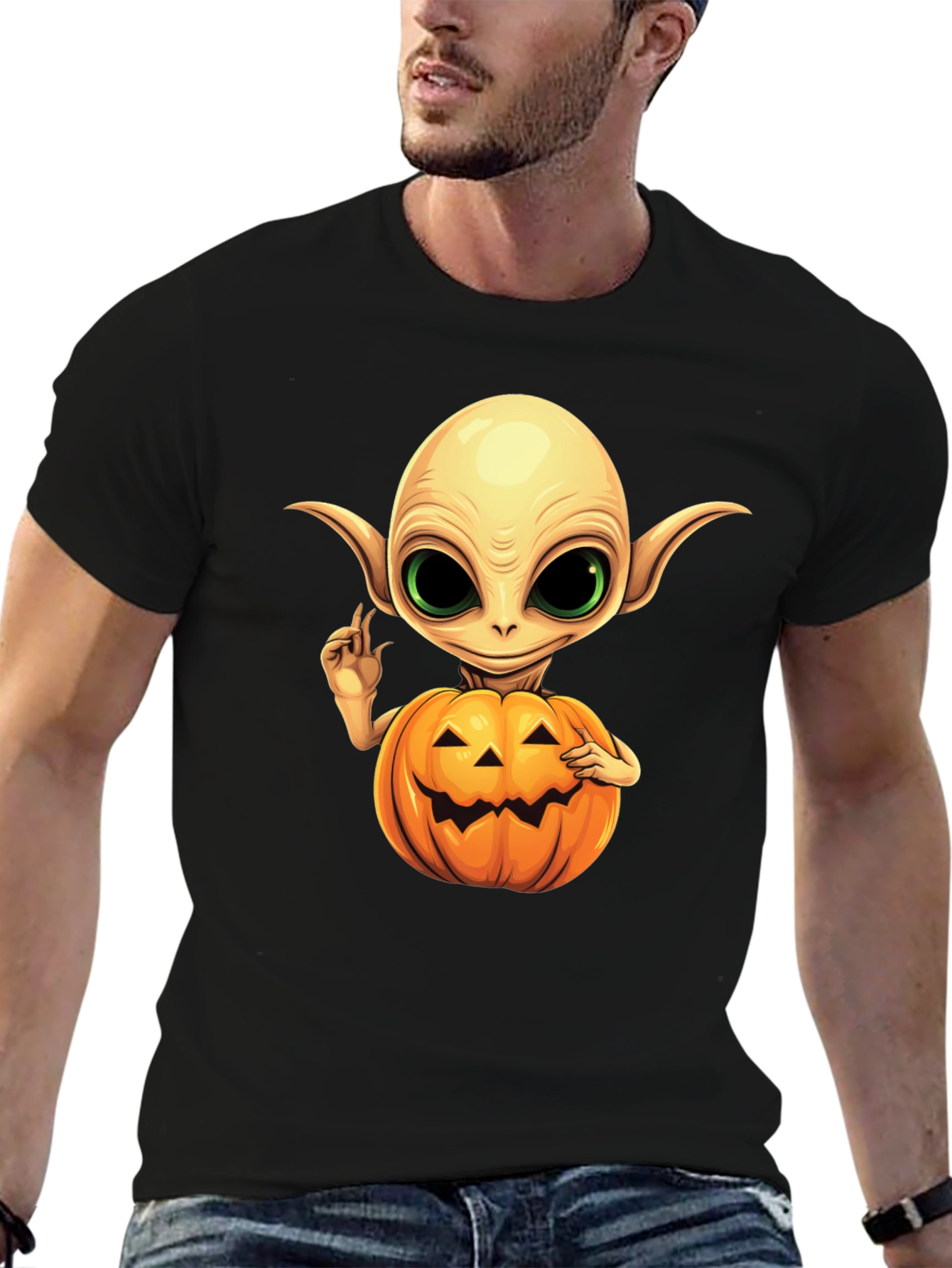 Spooky Alien Pumpkin T-Shirt
