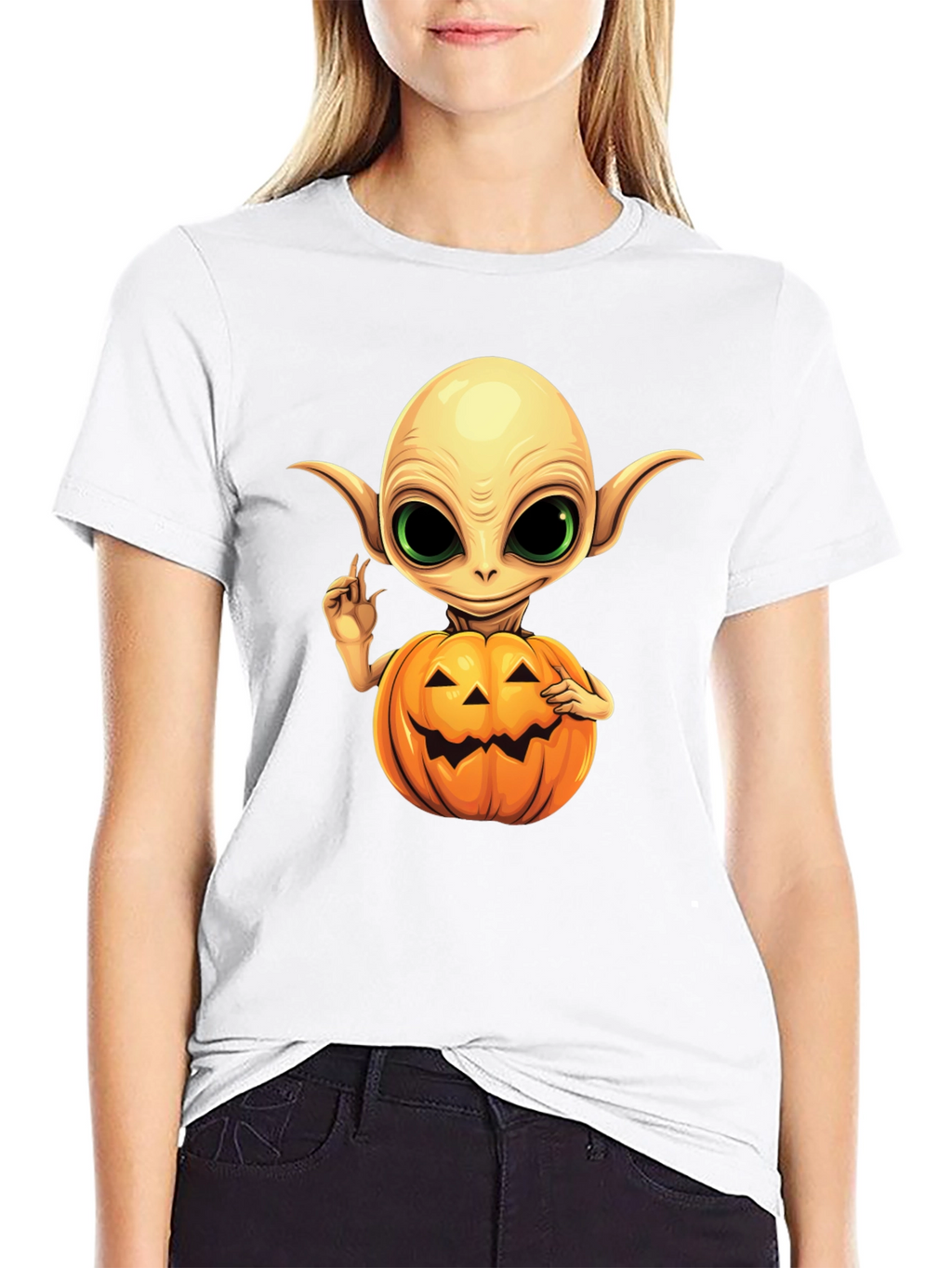 Spooky Alien Pumpkin T-Shirt
