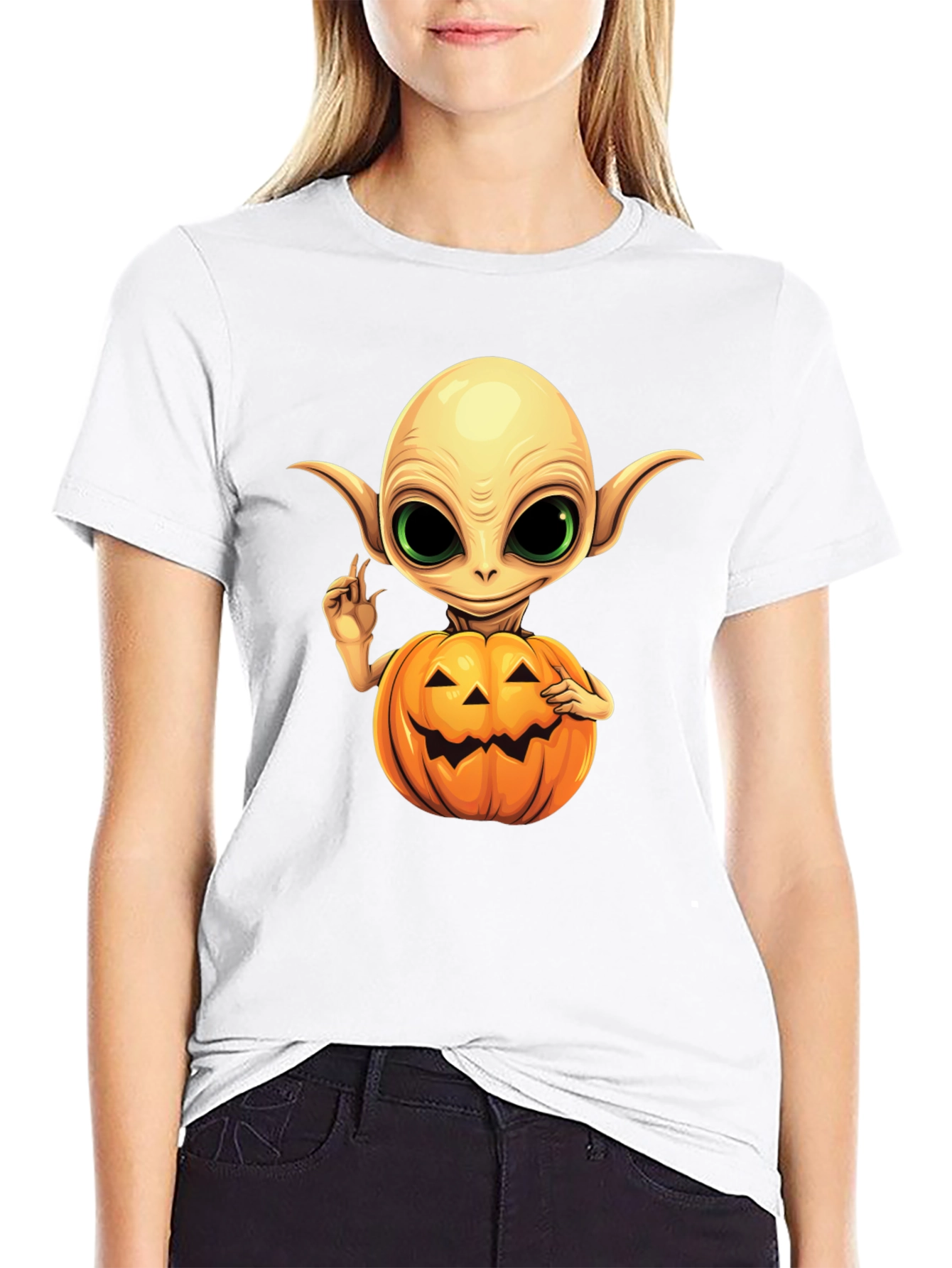 Spooky Alien Pumpkin T-Shirt