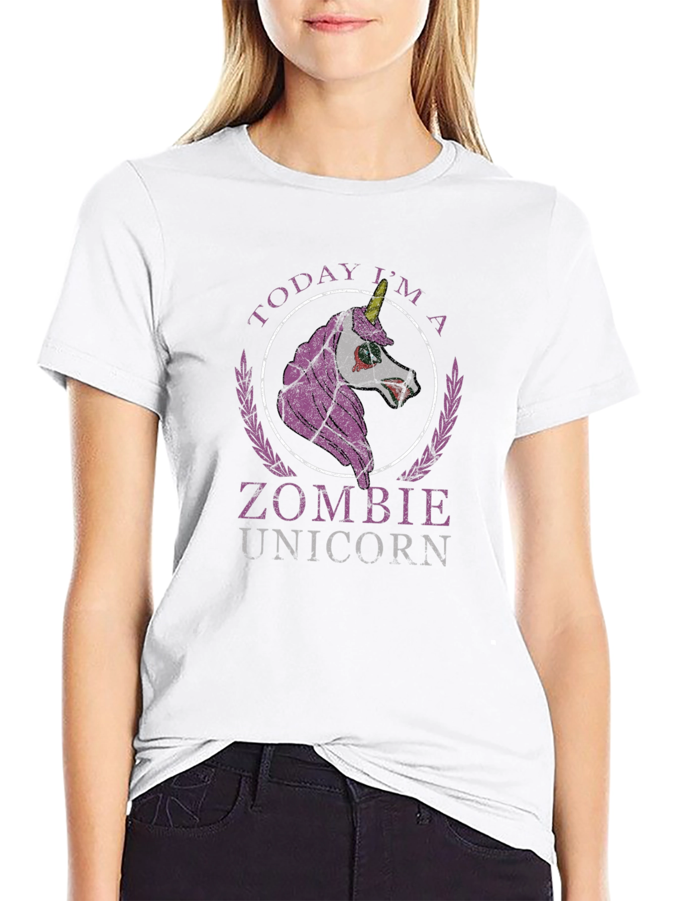 Zombie Unicorn Graphic T-Shirt - Halloween Ready!