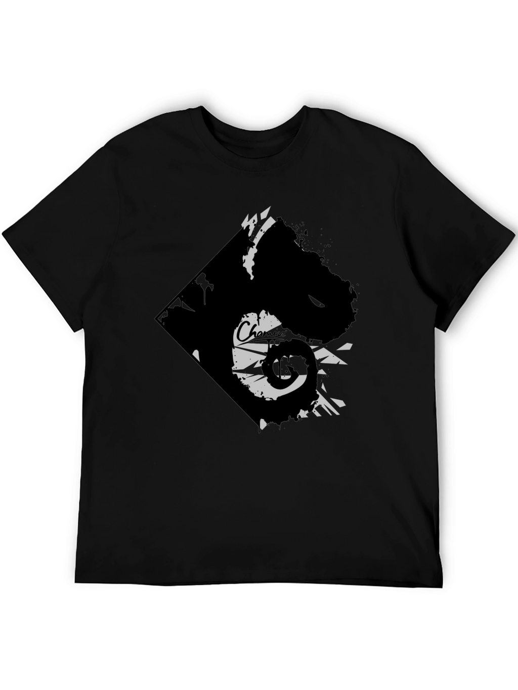 Edgy Graphic Tee - Black Cotton Blend
