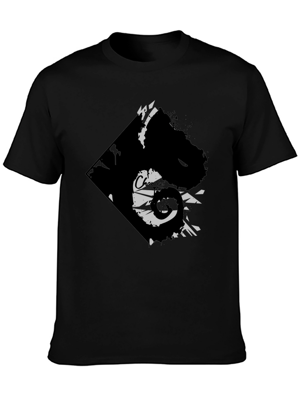 Edgy Graphic Tee - Black Cotton Blend