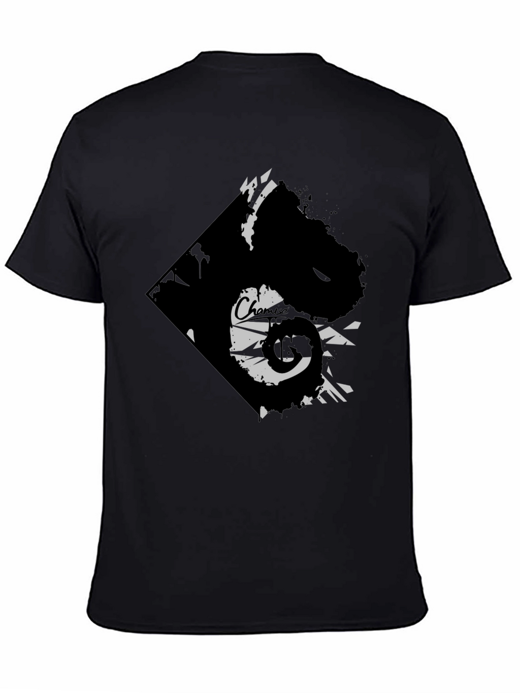 Edgy Graphic Tee - Black Cotton Blend