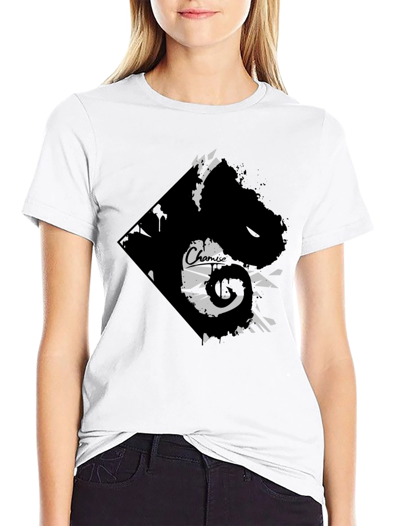 Edgy Graphic Tee - Black Cotton Blend