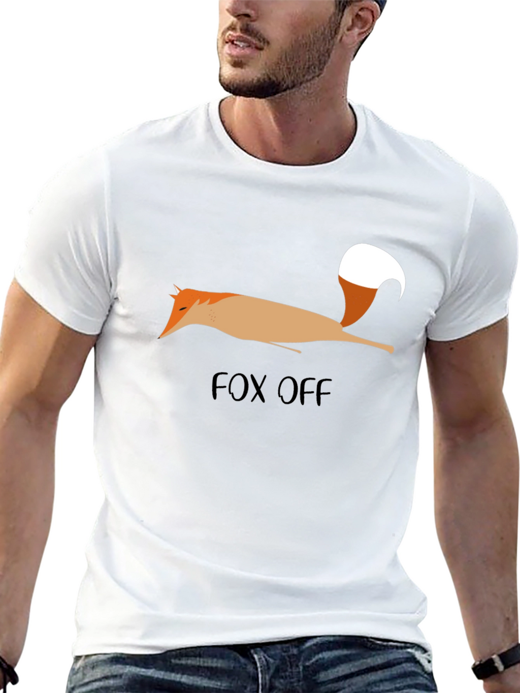 Fox Off Graphic Tee - Black Cotton T-Shirt