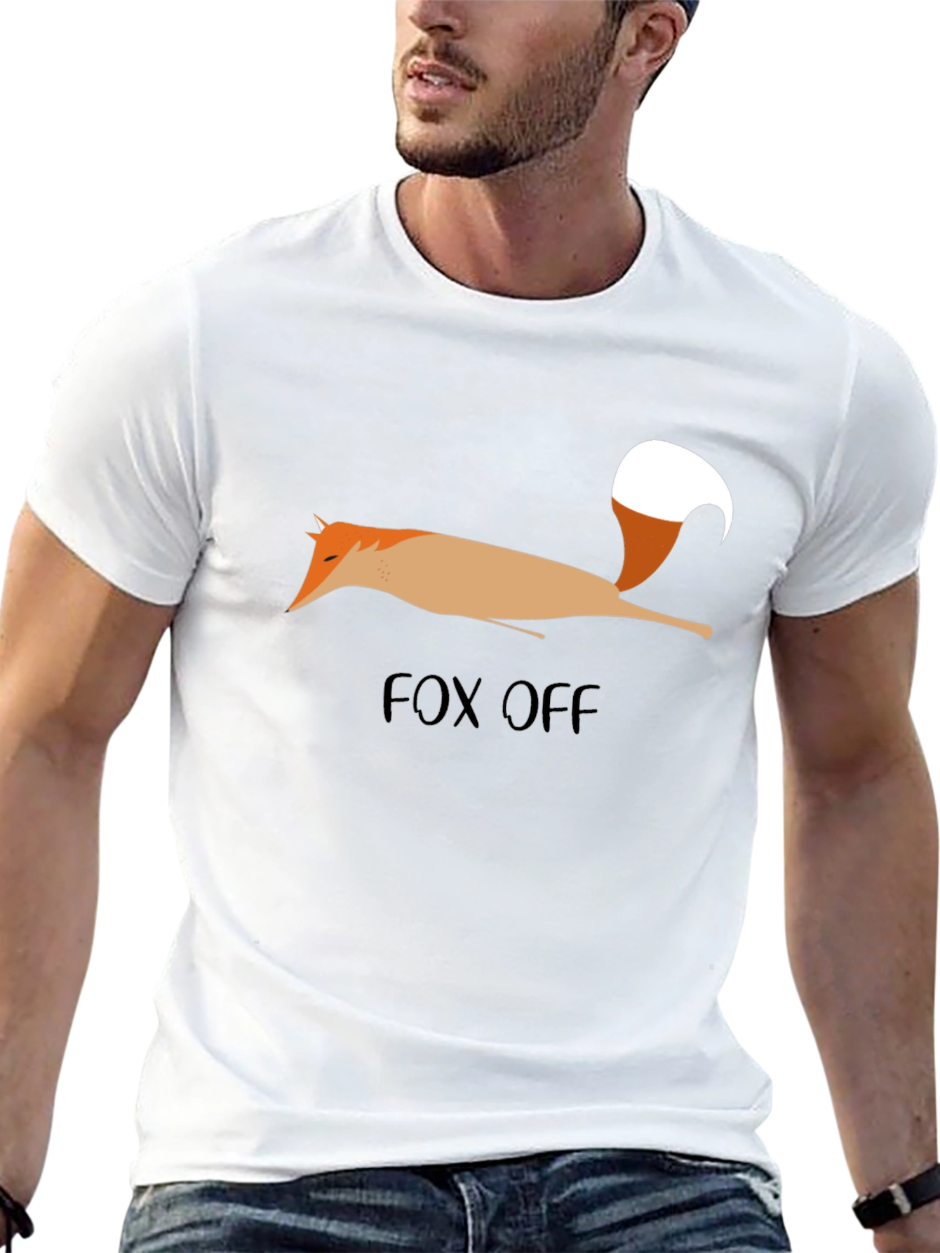 Fox Off Graphic Tee - Black Cotton T-Shirt