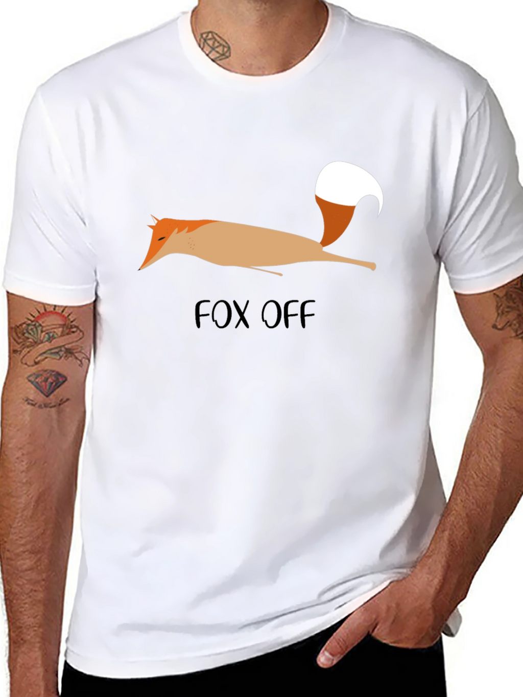 Fox Off Graphic Tee - Black Cotton T-Shirt