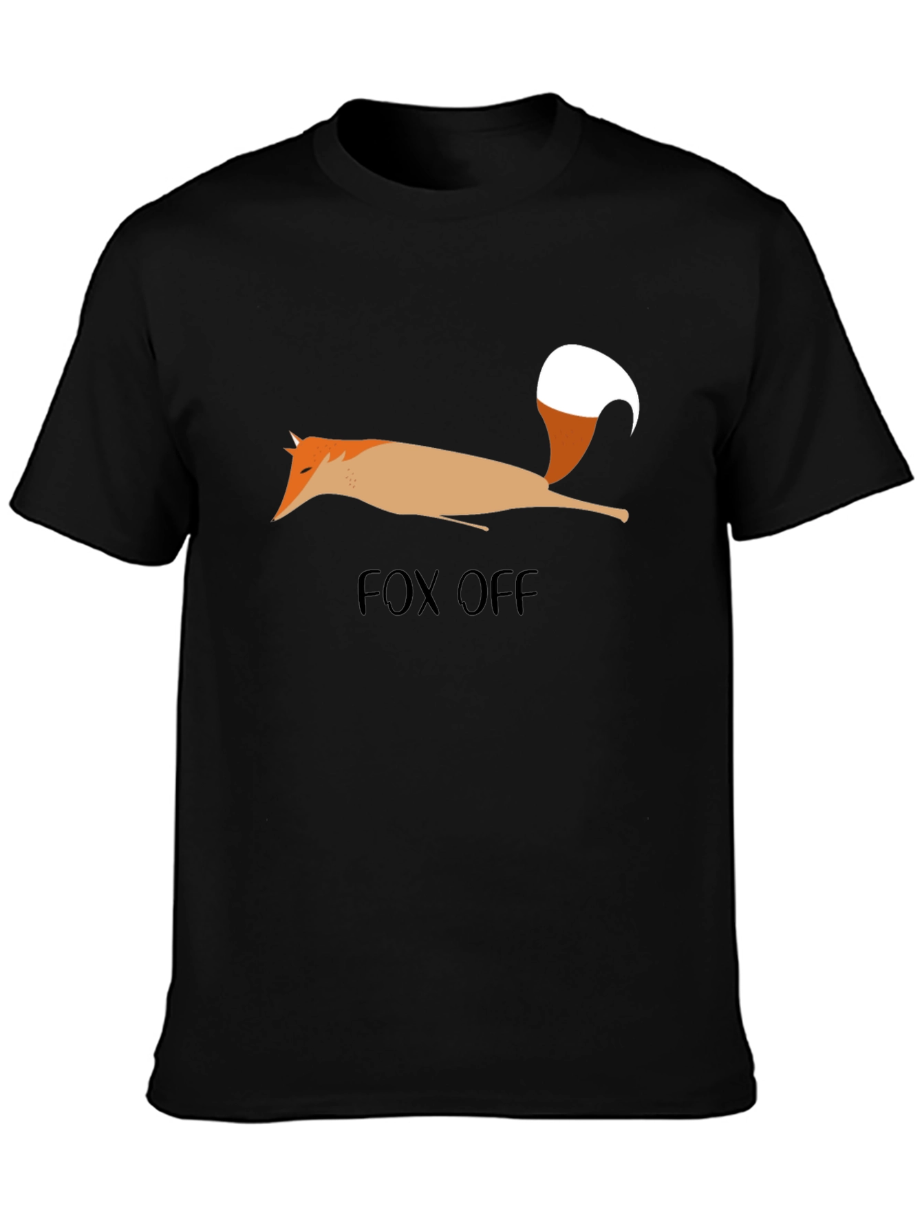 Fox Off Graphic Tee - Black Cotton T-Shirt