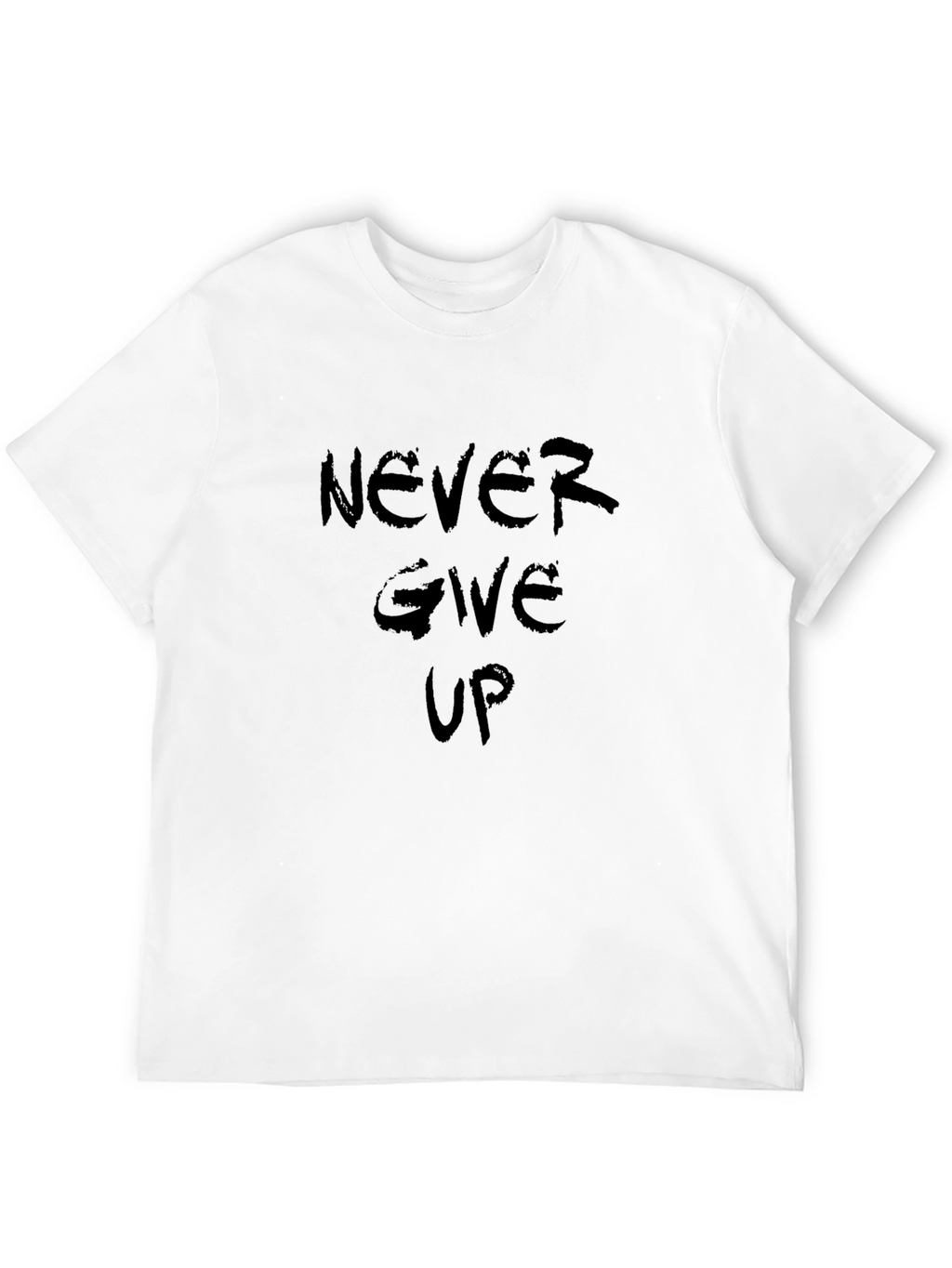 Never Give Up Black Graphic Tee