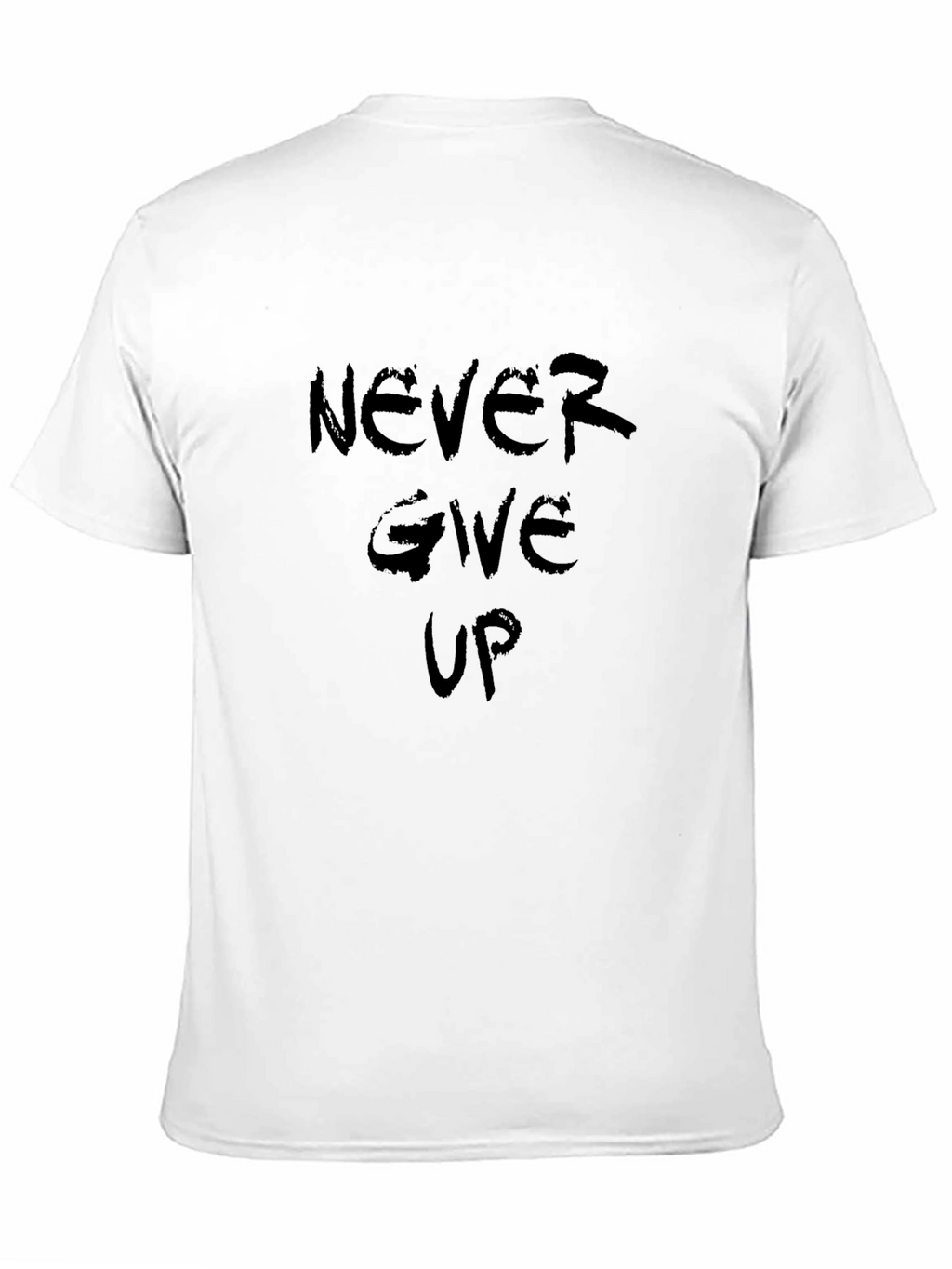 Never Give Up Black Graphic Tee