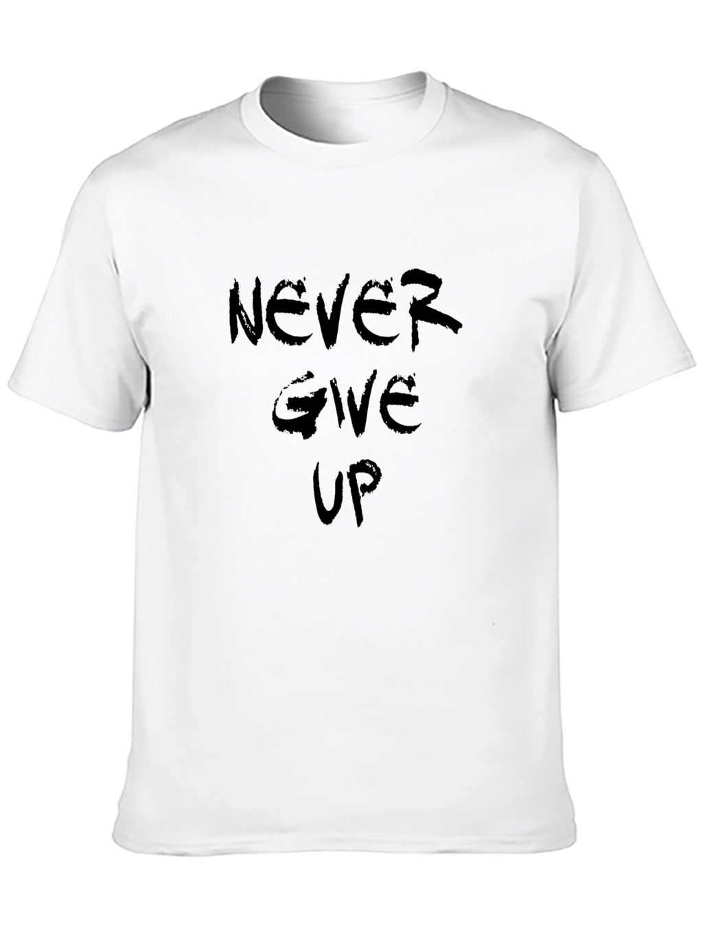 Never Give Up Black Graphic Tee