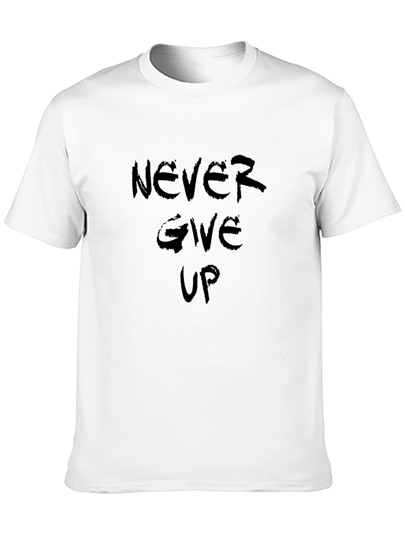 Never Give Up Black Graphic Tee