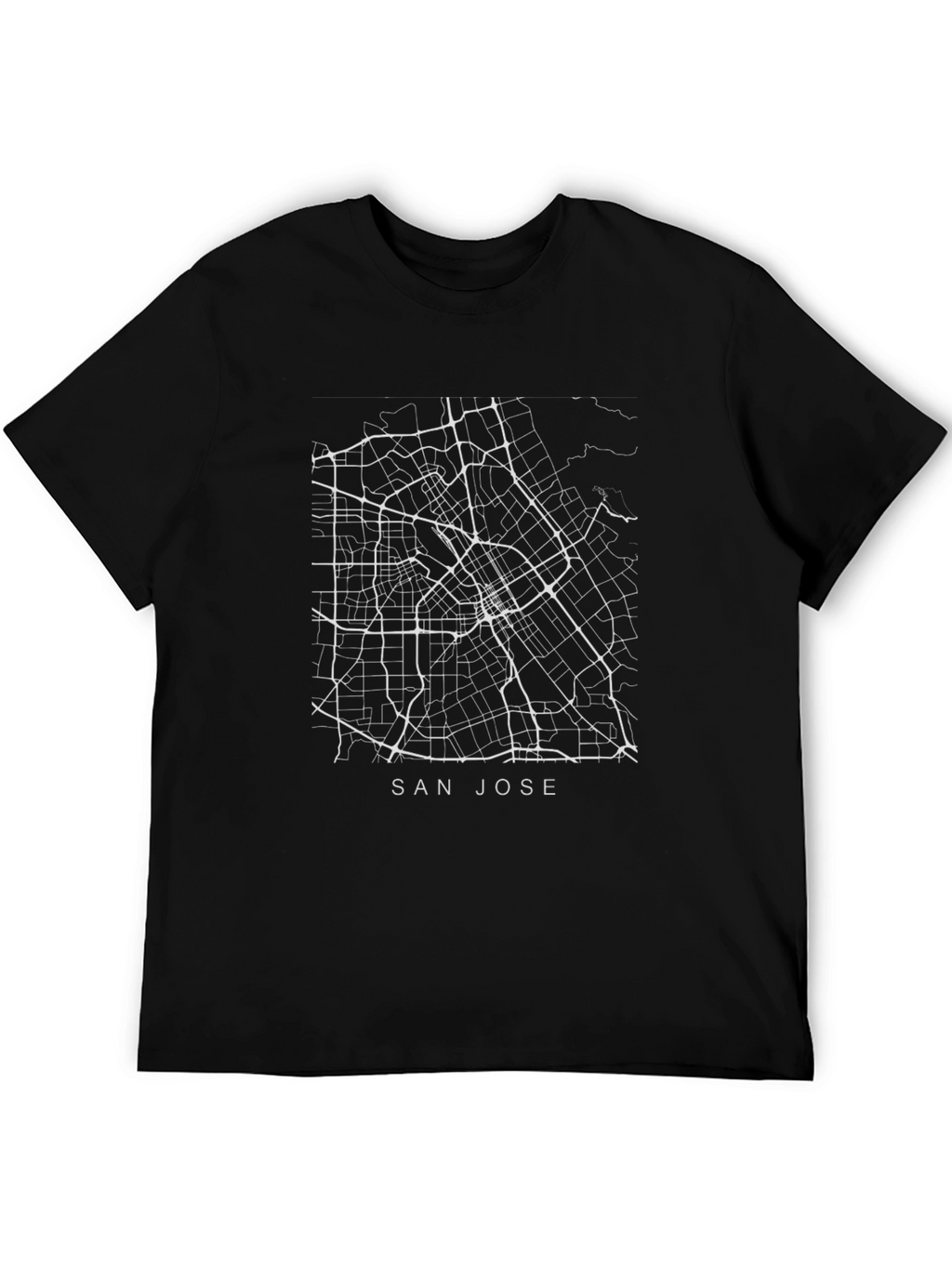 San Jose City Map Black Graphic Tee