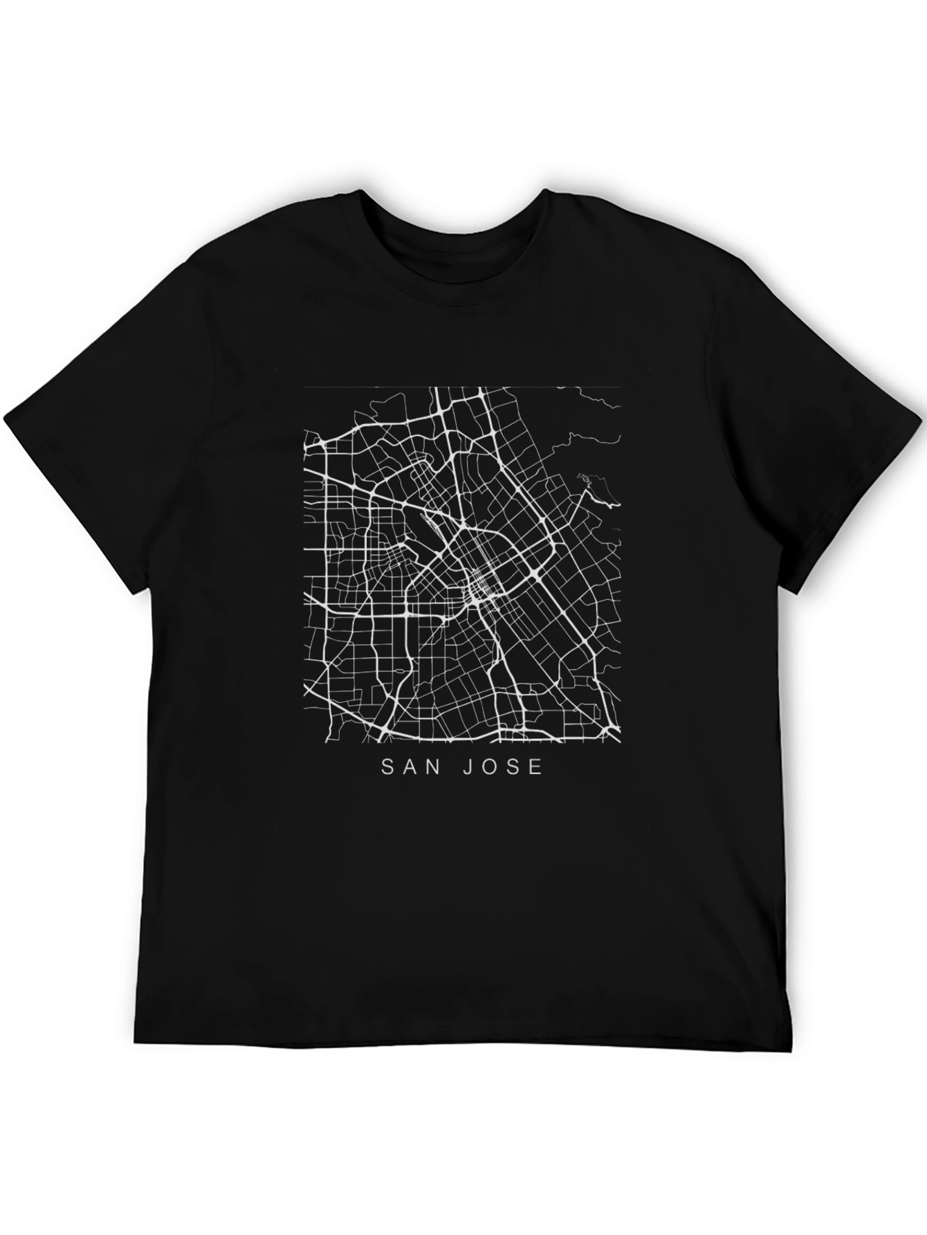 San Jose City Map Black Graphic Tee