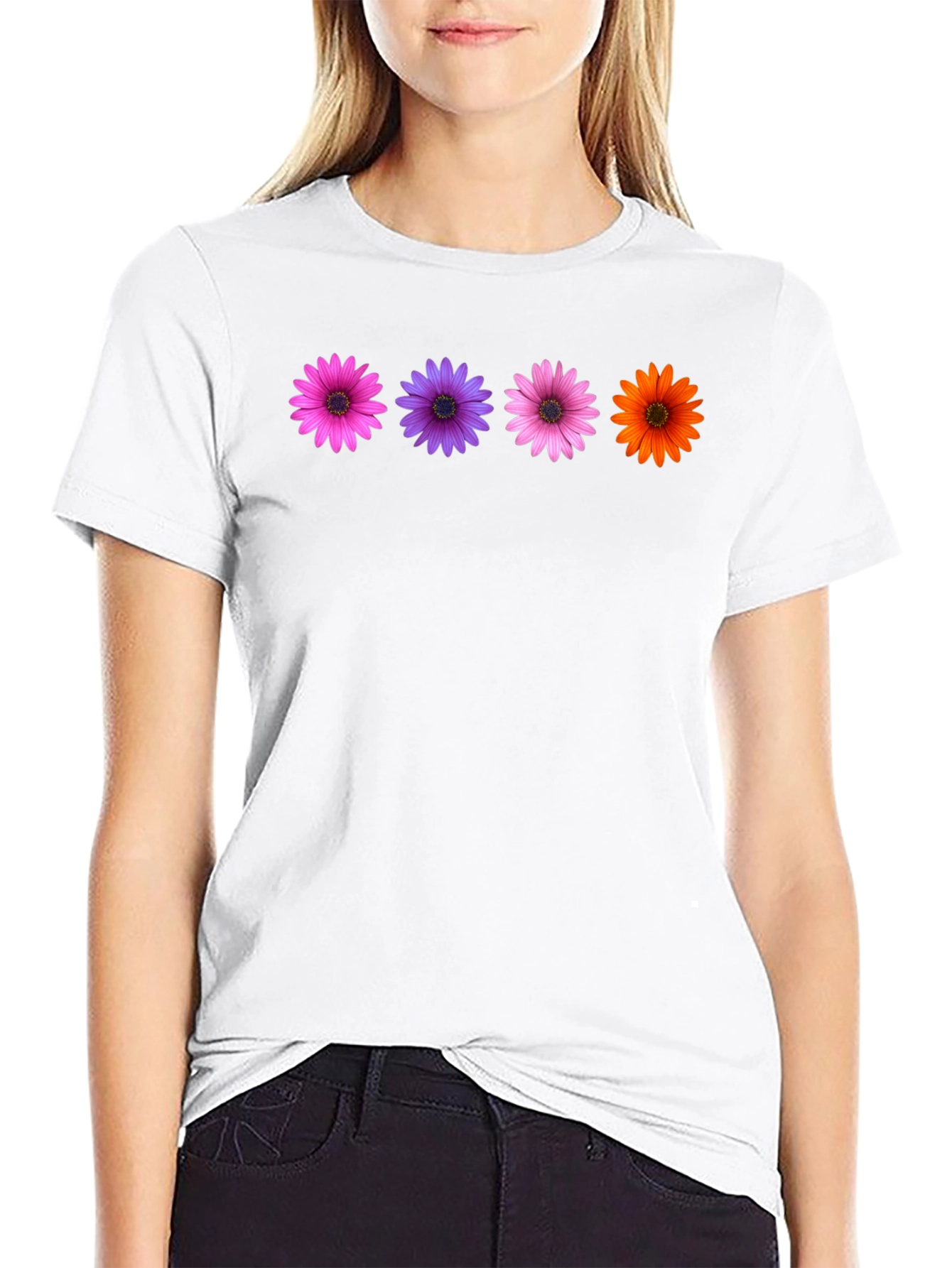Floral Daisy T-Shirt - Colorful Blossom Design