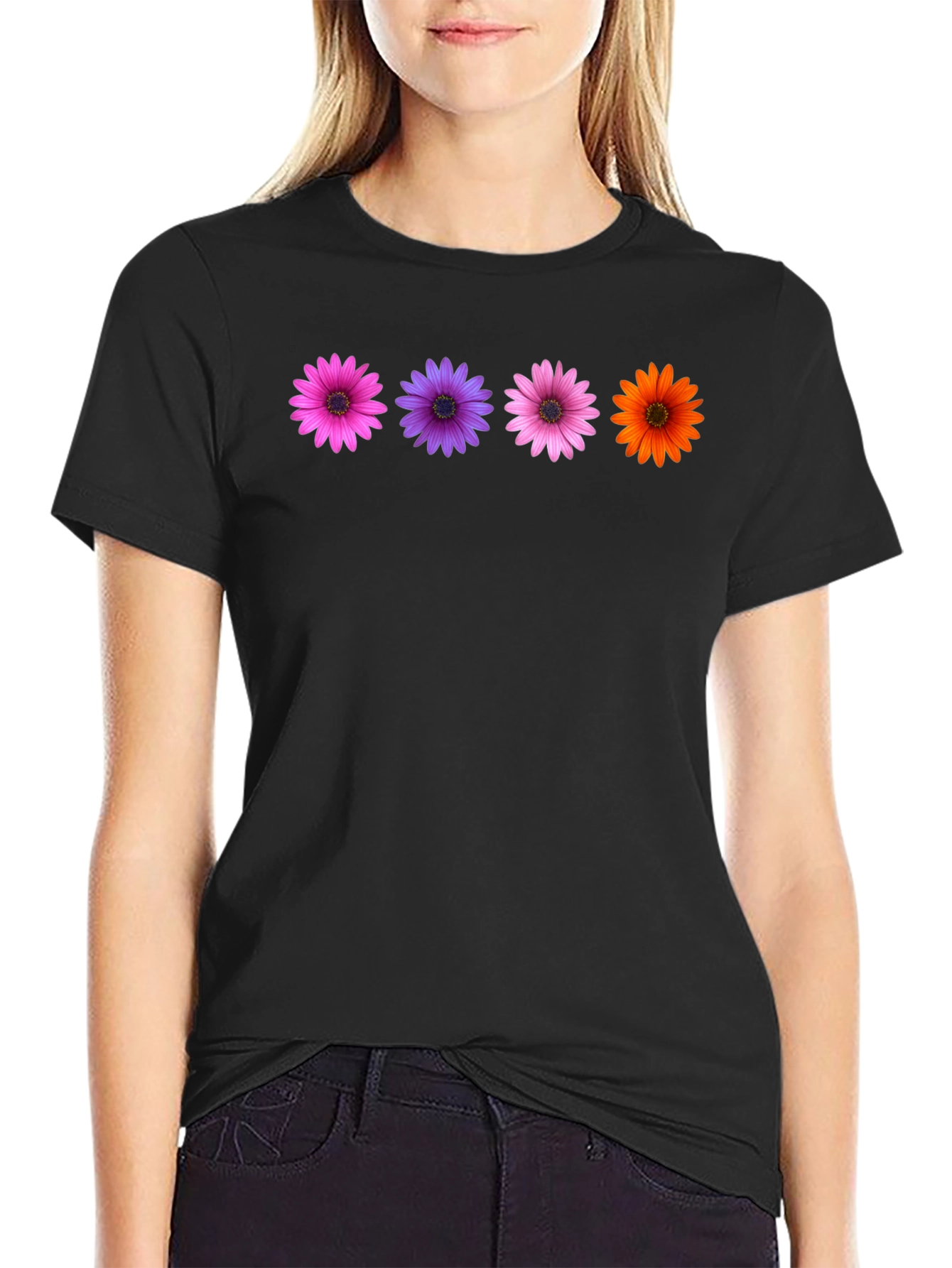 Floral Daisy T-Shirt - Colorful Blossom Design