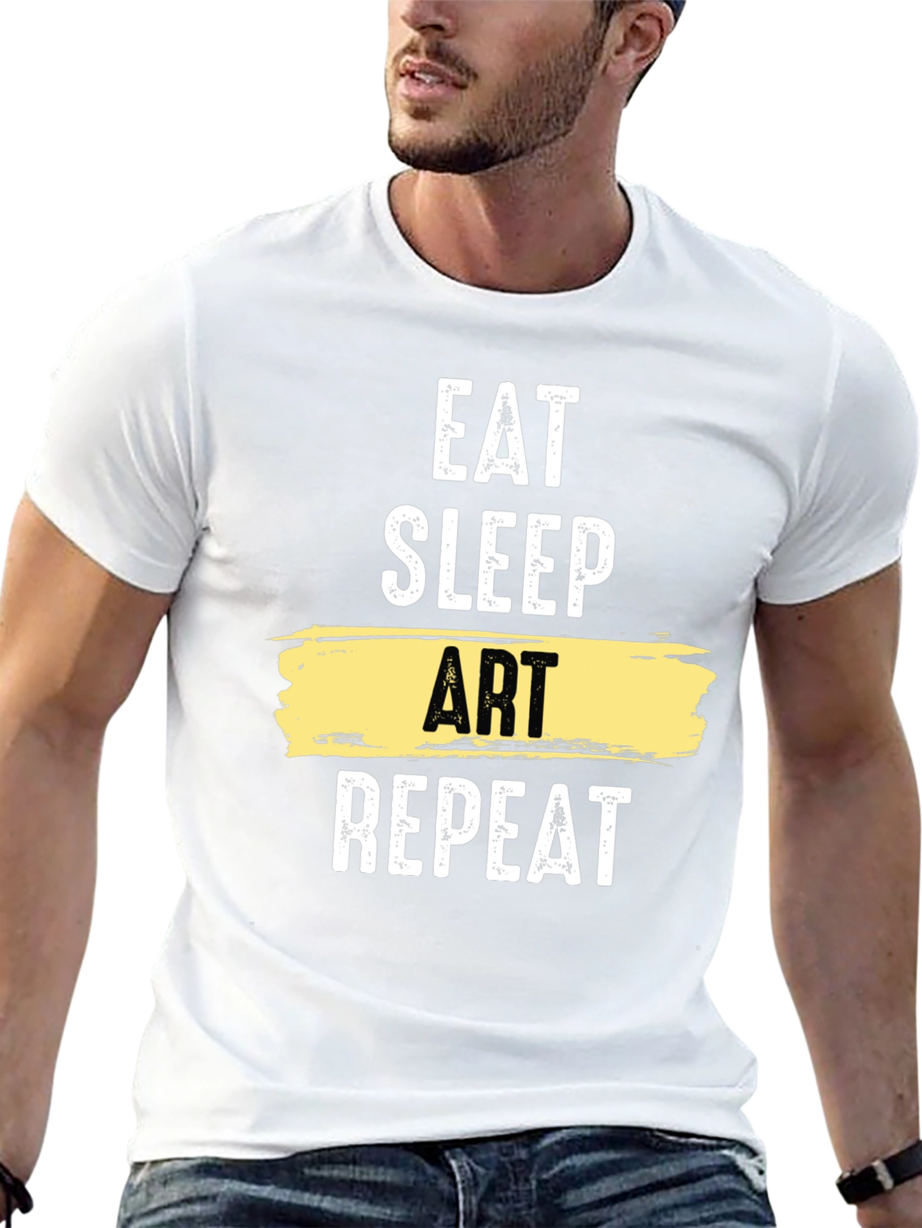 Eat Sleep Art Repeat Graphic T-Shirt - Artistic Lifestyle Tee
