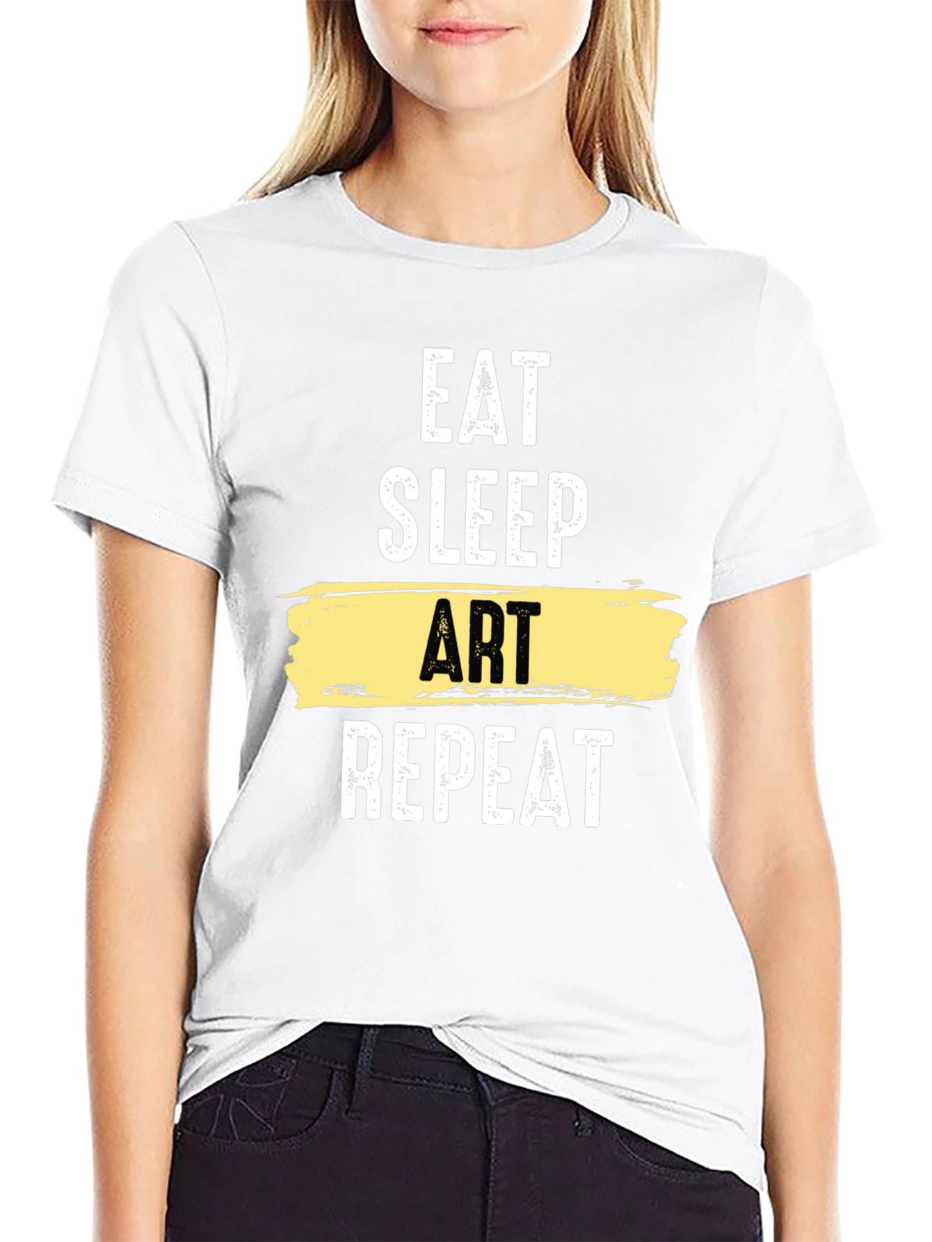 Eat Sleep Art Repeat Graphic T-Shirt - Artistic Lifestyle Tee