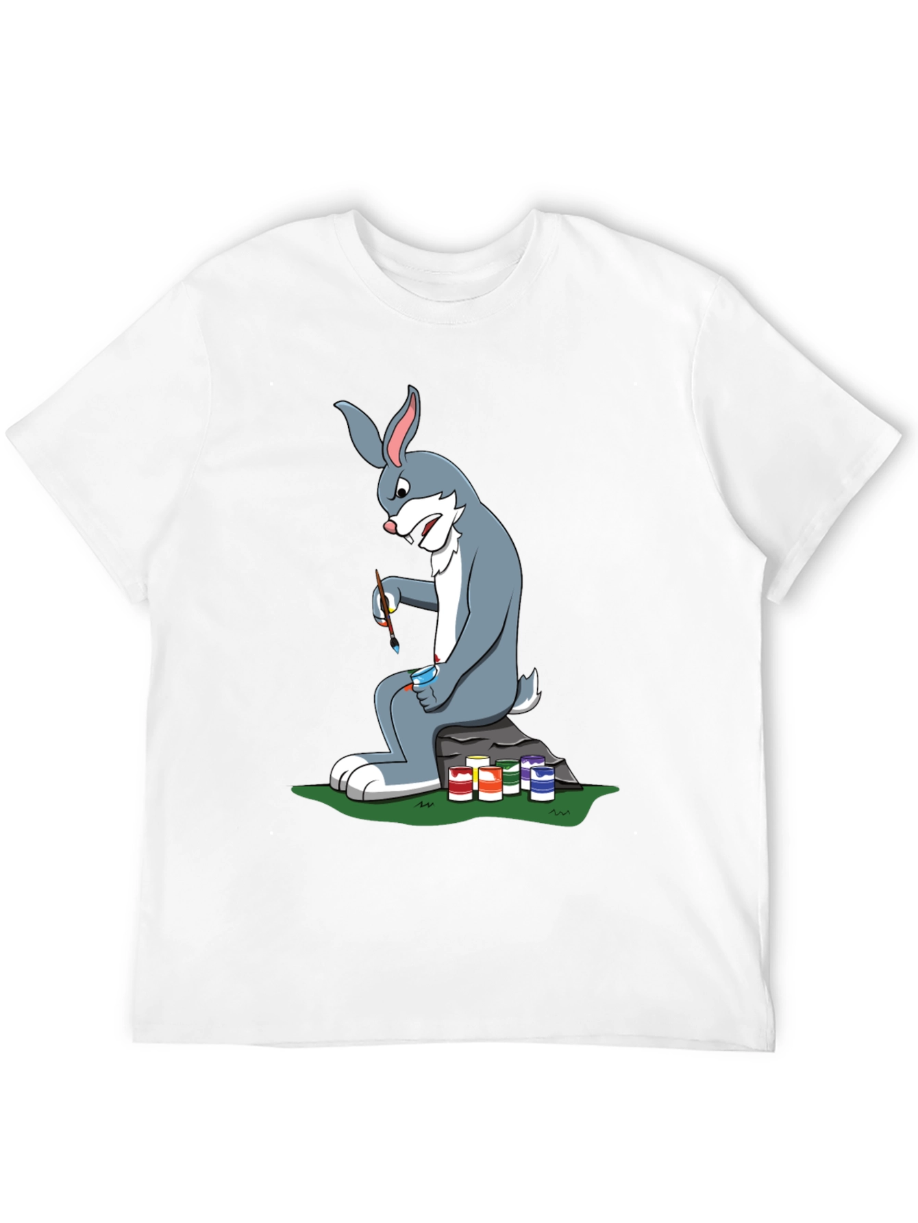 Cartoon Rabbit Painting T-Shirt