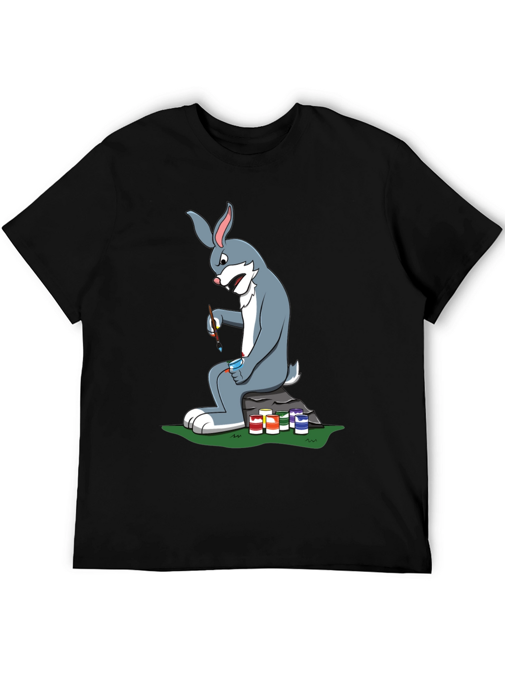 Cartoon Rabbit Painting T-Shirt